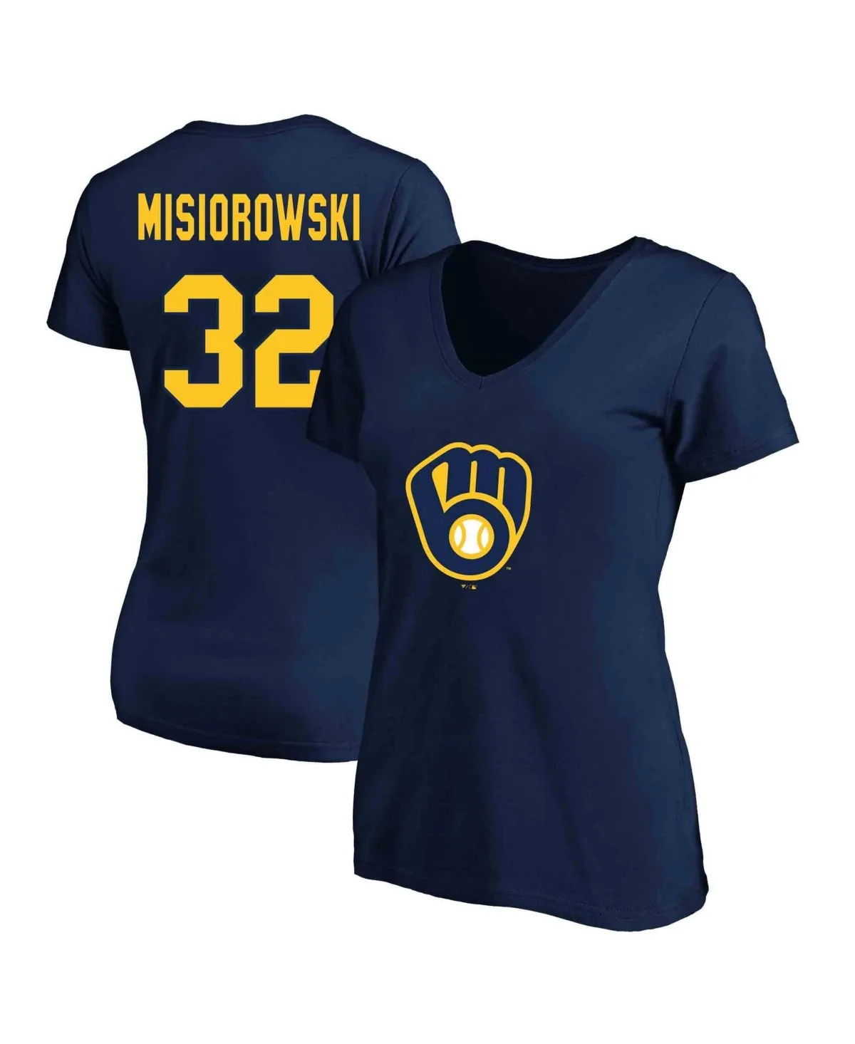 Jacob Misiorowski Milwaukee Brewers Name & Number V-Neck T-Shirt by Fanatics