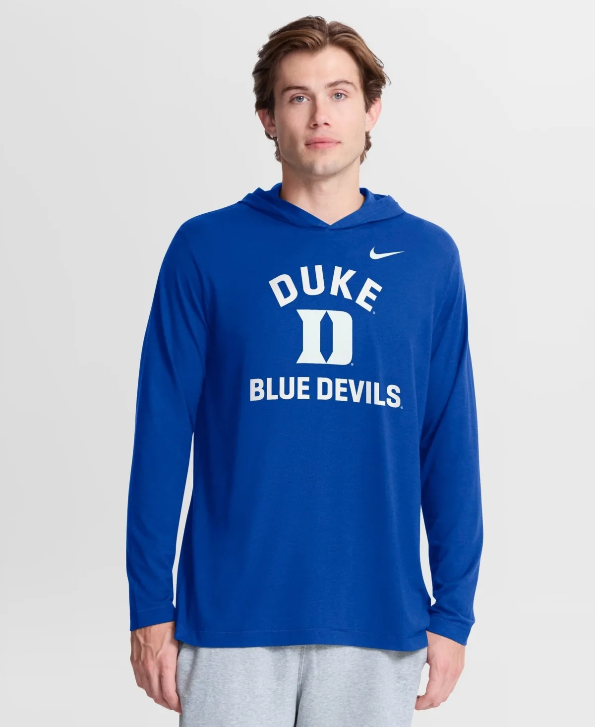 Duke Blue Devils Primetime Arch Tri-Blend Dri-Fit Long Sleeve Hooded T-Shirt by Nike