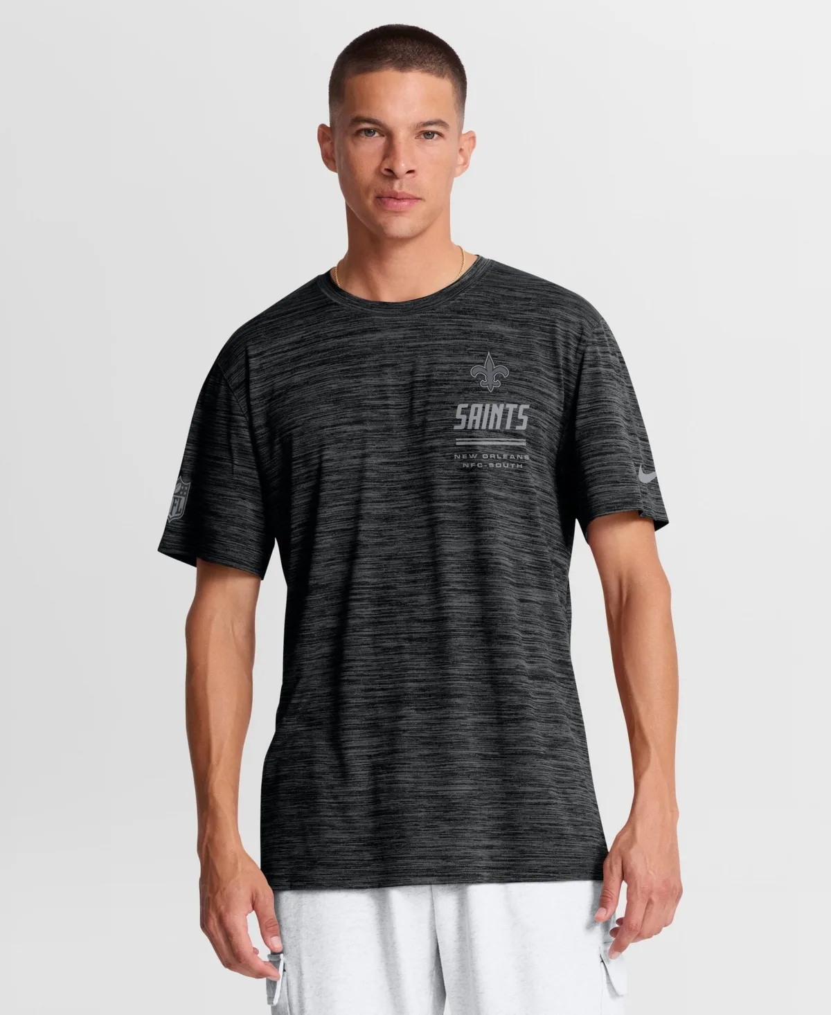 New Orleans Saints Sideline Double Covered Dri-Fit Velocity T-Shirt by Nike