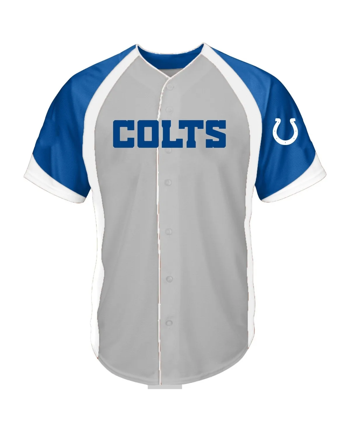 Indianapolis Colts Button-Up Raglan V-Neck T-Shirt by Fanatics