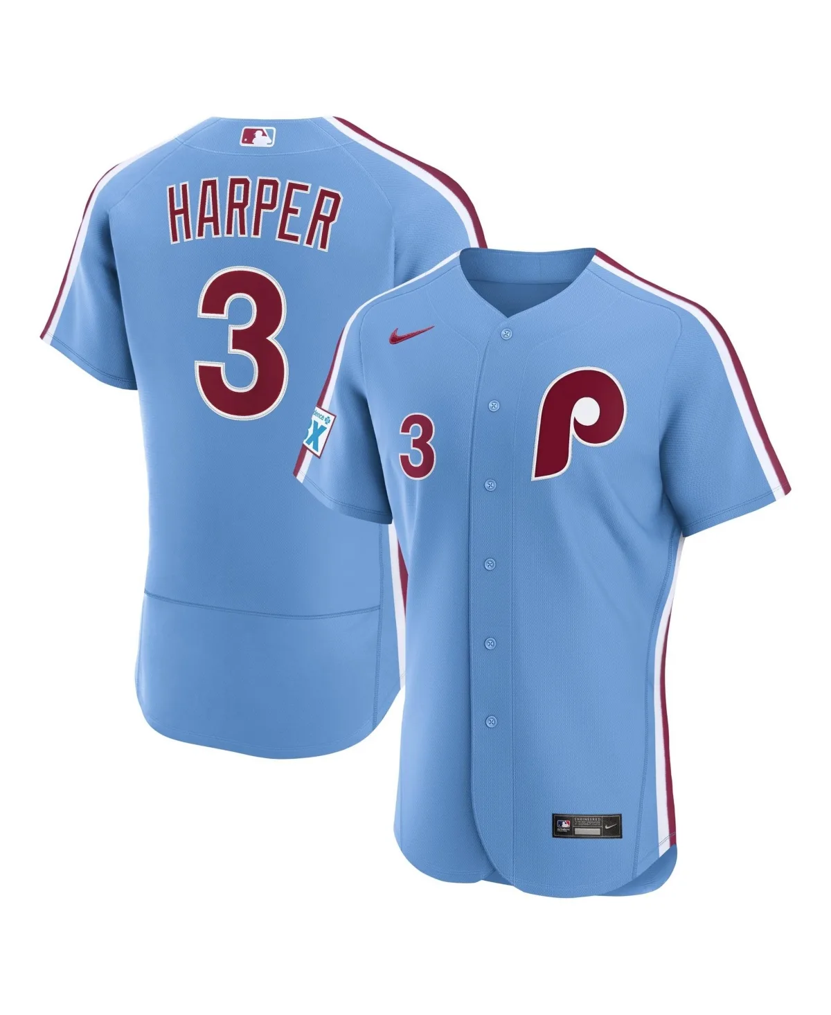 Bryce Harper Philadelphia Phillies Alternate Authentic Sponsor Patch Jersey by Nike