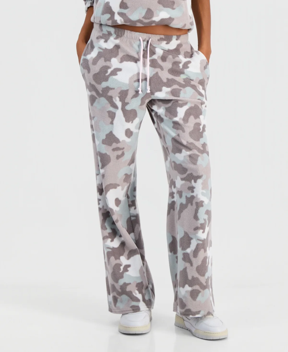 Mid-Rise Fleece Wide-Leg Pants by Hippie Rose