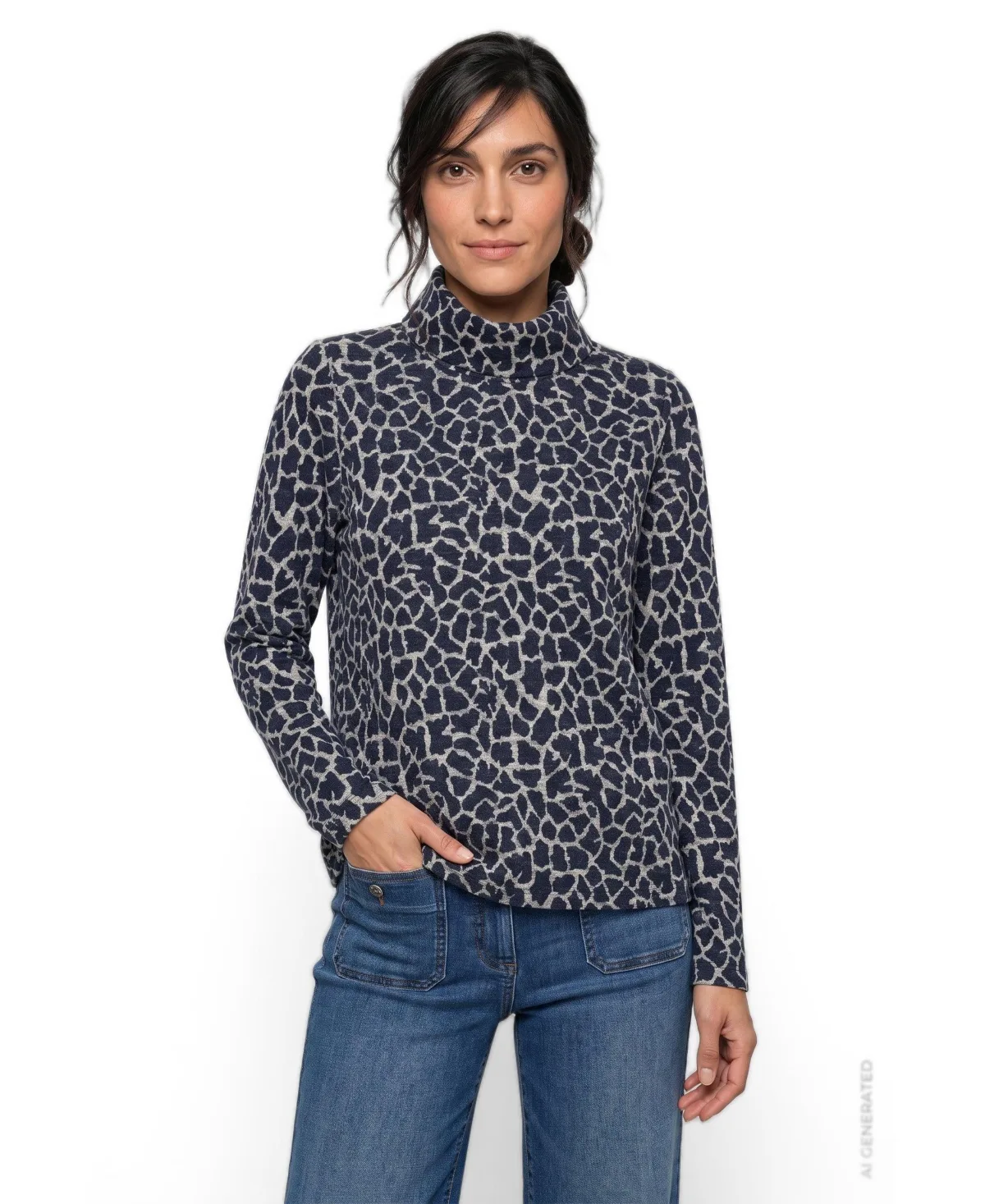 Funnel Neck Jersey Top by Olsen