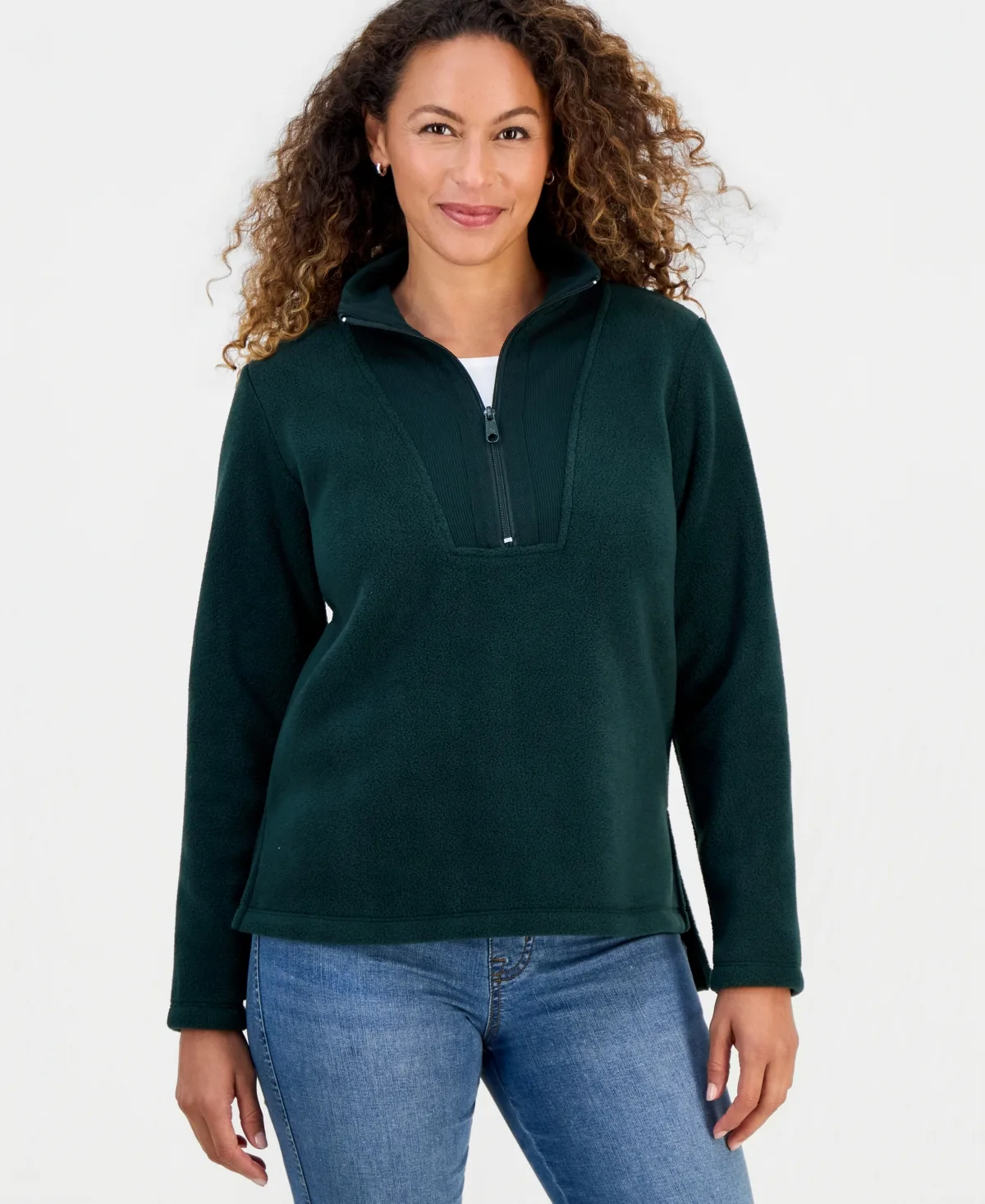 Polar Fleece Quarter-Zip Tunic by Style & Co
