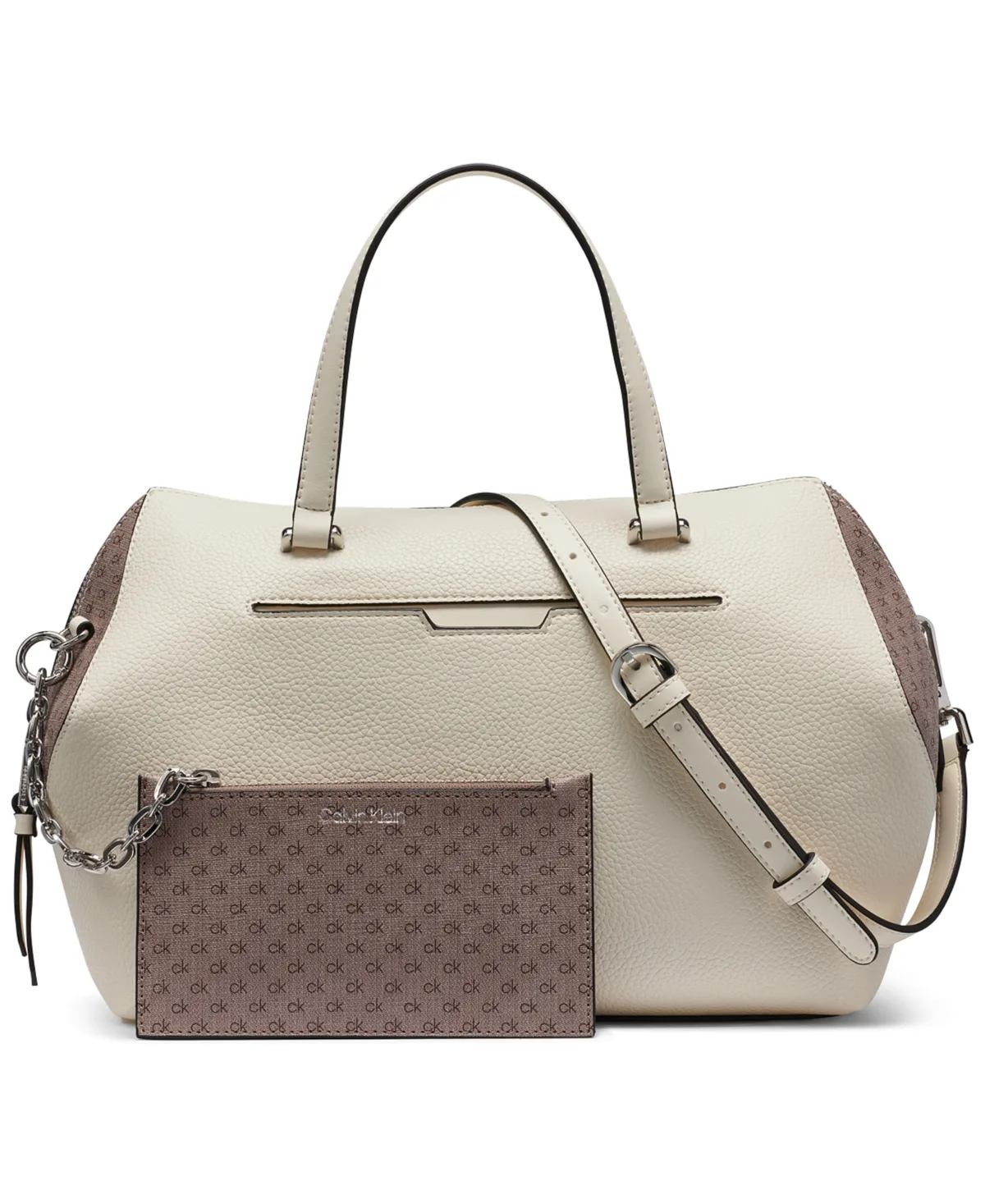 Ever Medium Zipper Satchel Handbag by Calvin Klein