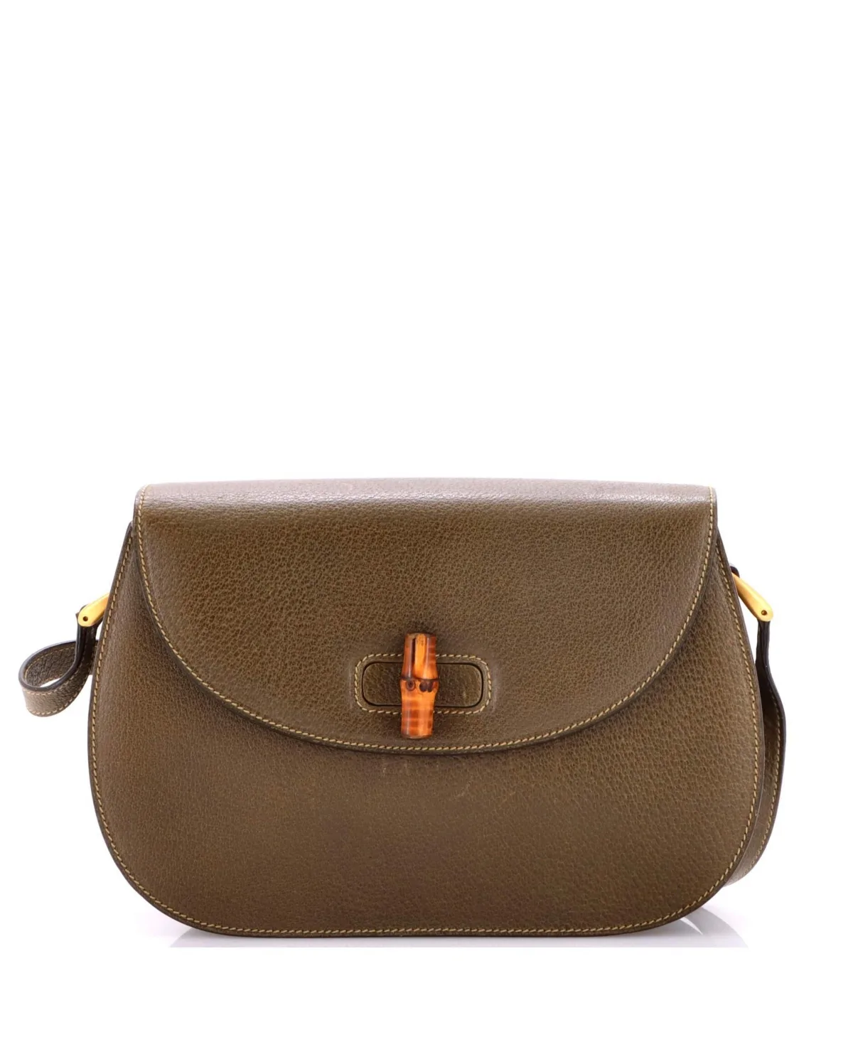 Pre-Owned Medium Vintage Convertible Bamboo Top Handle Bag Leather by Gucci