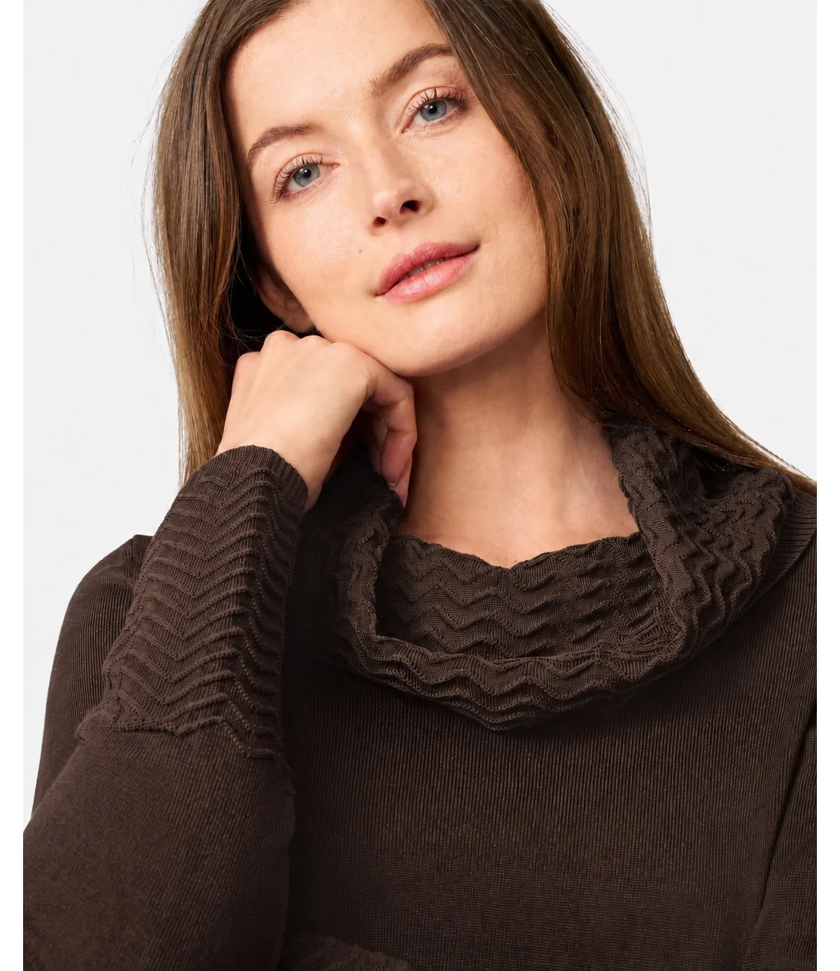 Melissa Chevron-Trimmed Cowl-Neck Sweater by PAIGE