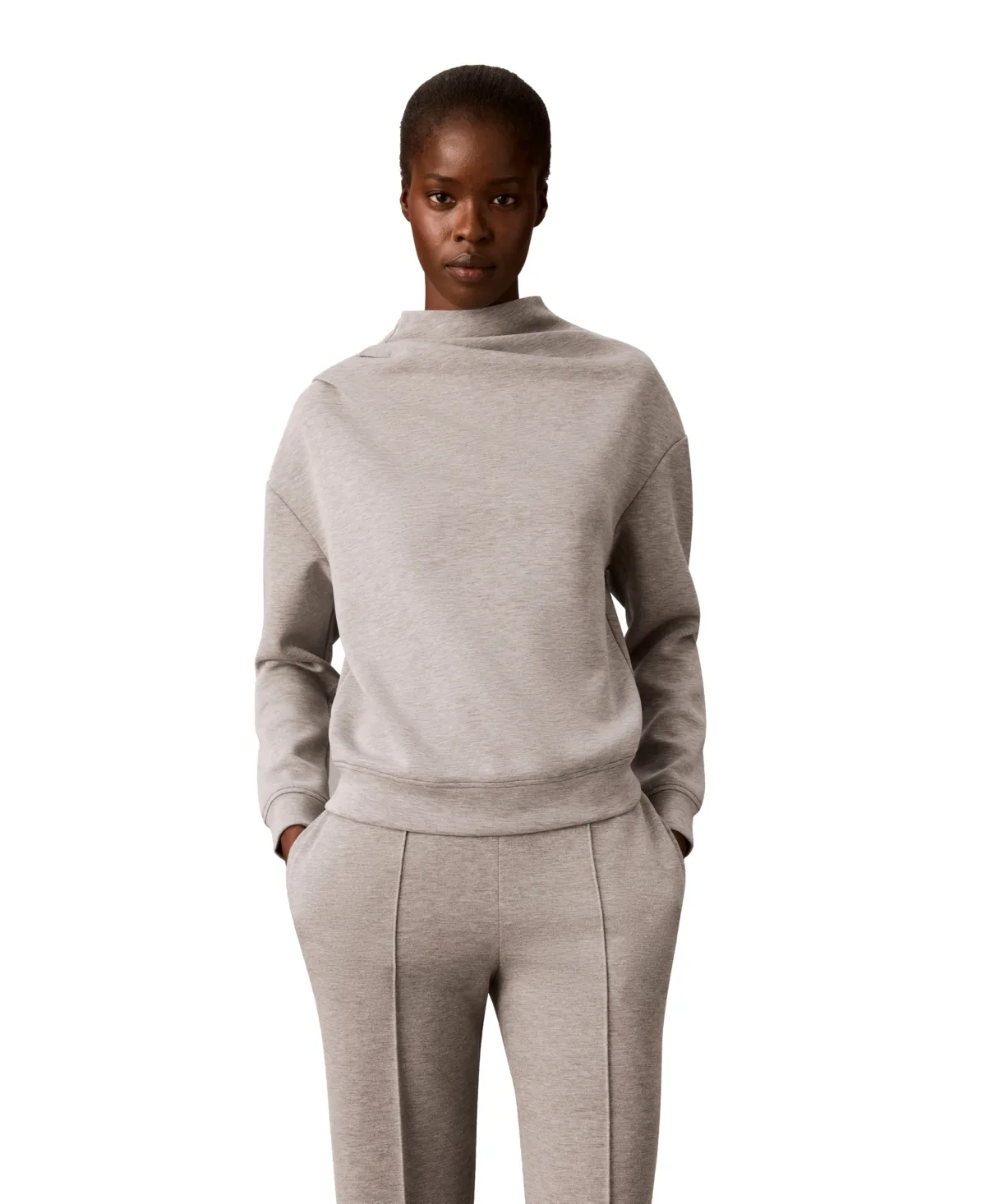 Mock Neck Long-Sleeve Pullover by Calvin Klein