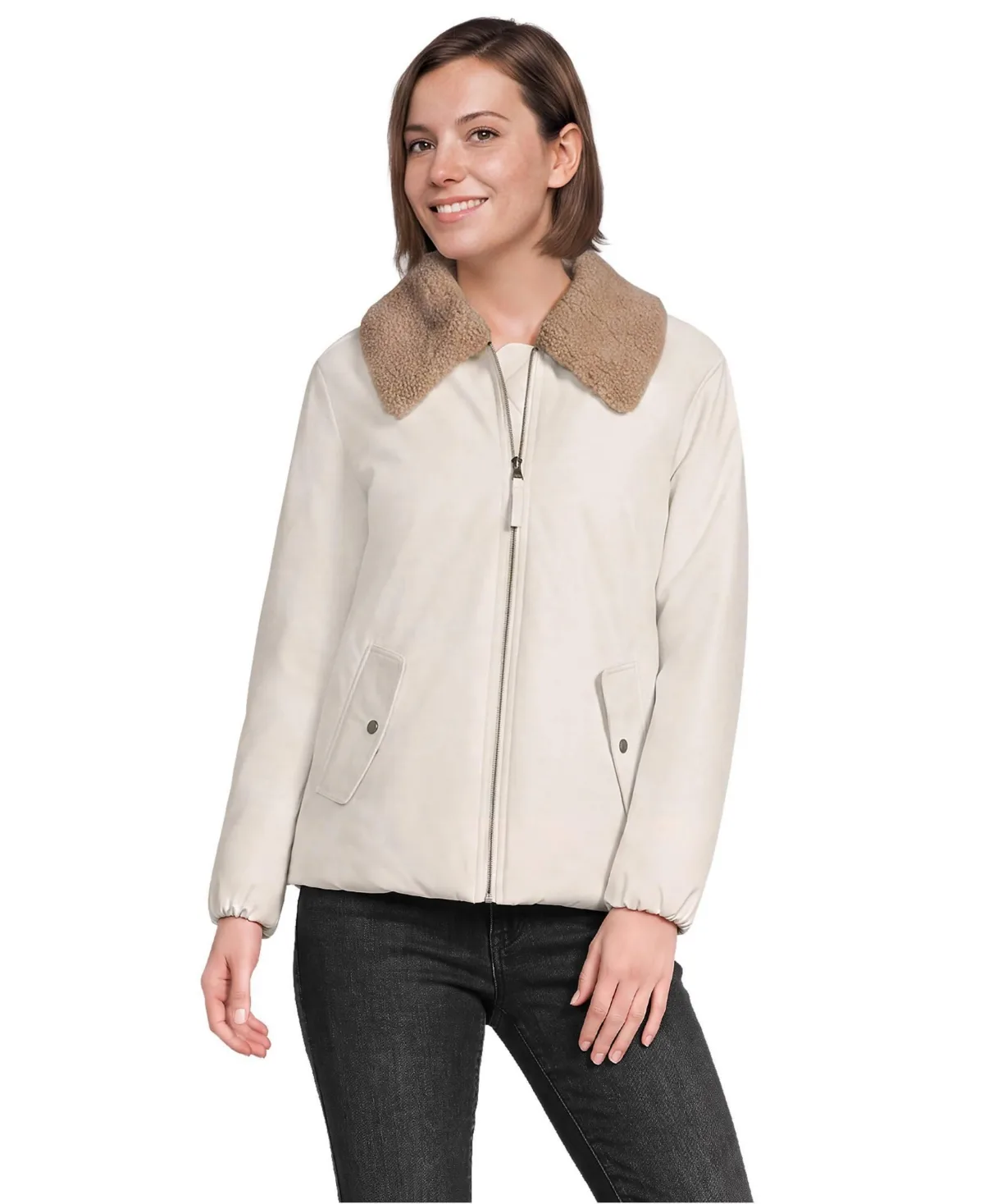 High Pile Collar Insulated Bomber Jacket by Lands' End