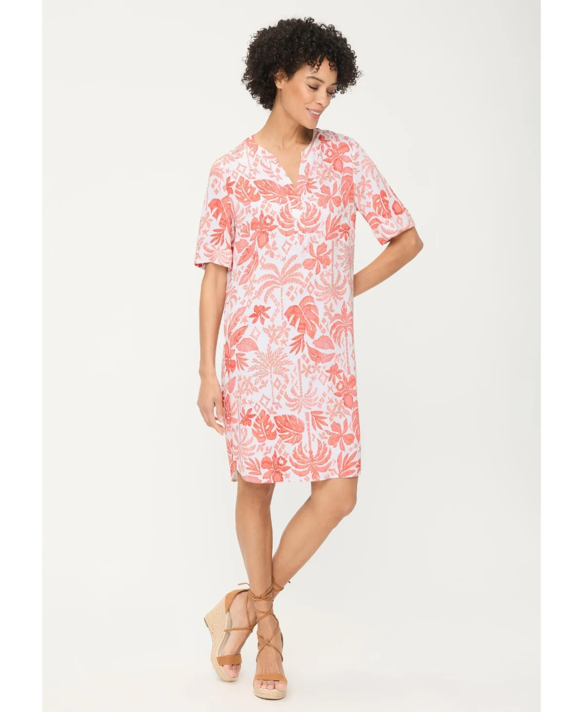 Ornamental Botanic Print Tunic Dress by Olsen