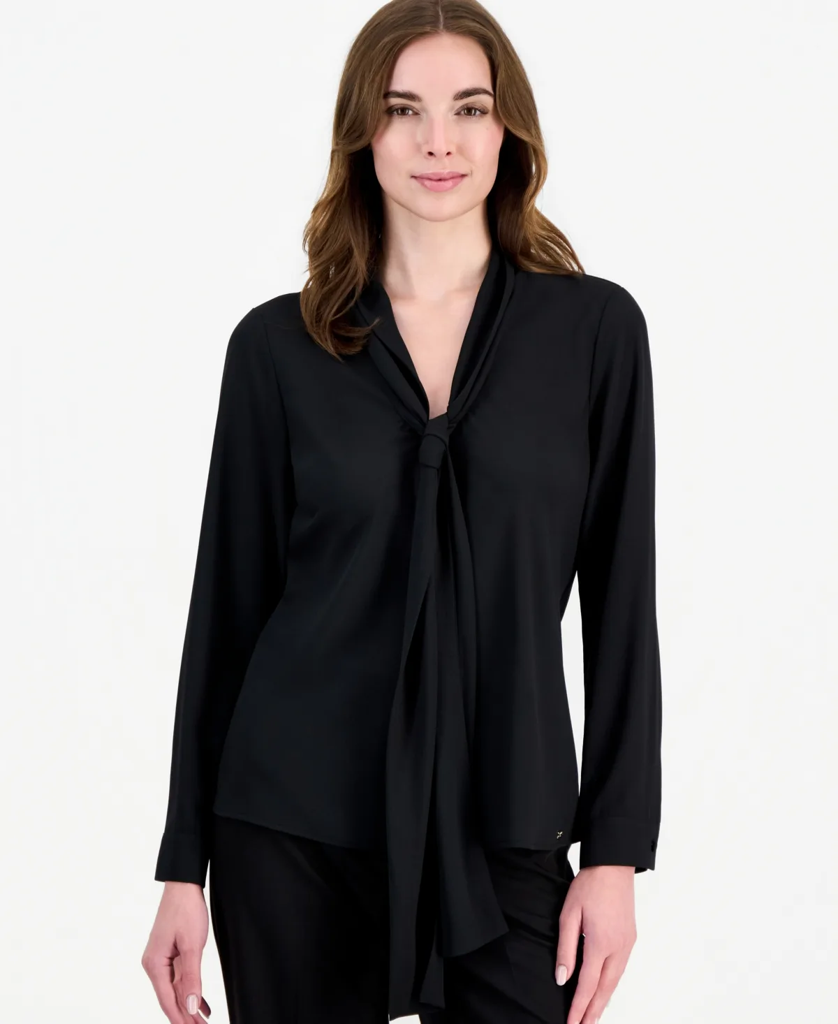 Sailor Tie-Neck Long-Sleeve Blouse by Tahari