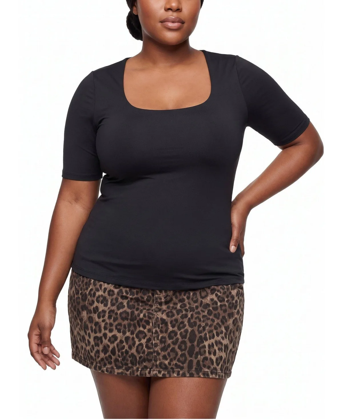 Square-Neck Elbow-Length Sleeve Top by Torrid