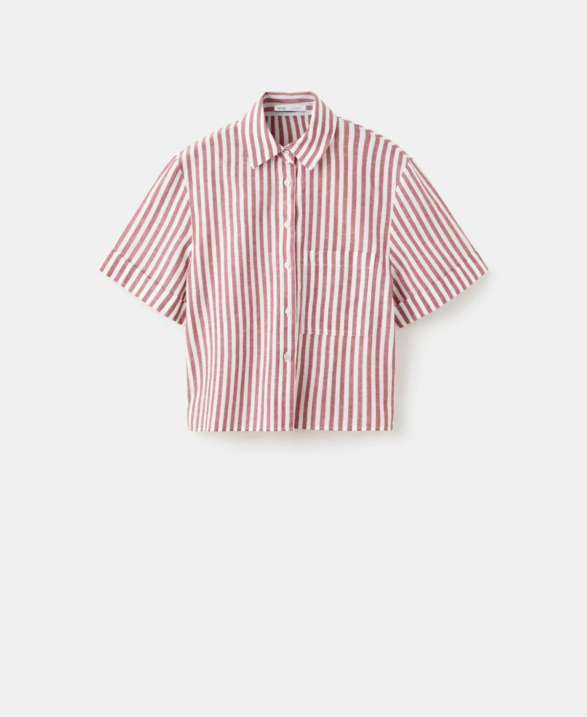 Striped Cotton Linen Shirt by Mango