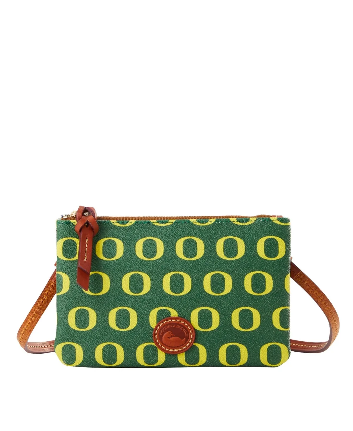 Oregon Ducks Top Zip Pebble Grain Leather Crossbody Bag by Dooney & Bourke