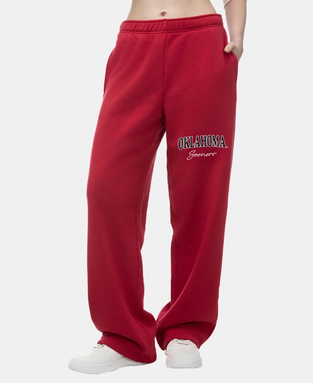 Oklahoma Sooners Wordmark Wide-Leg Fleece Sweatpants by Zoozatz