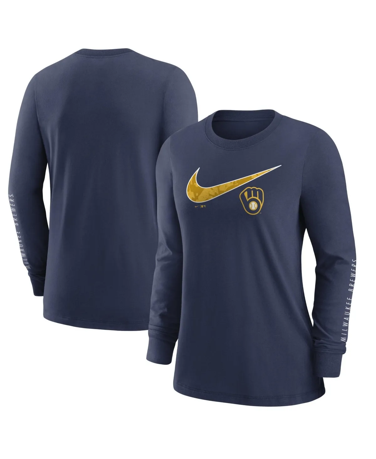 Milwaukee Brewers Double Hit Long Sleeve T-Shirt by Nike