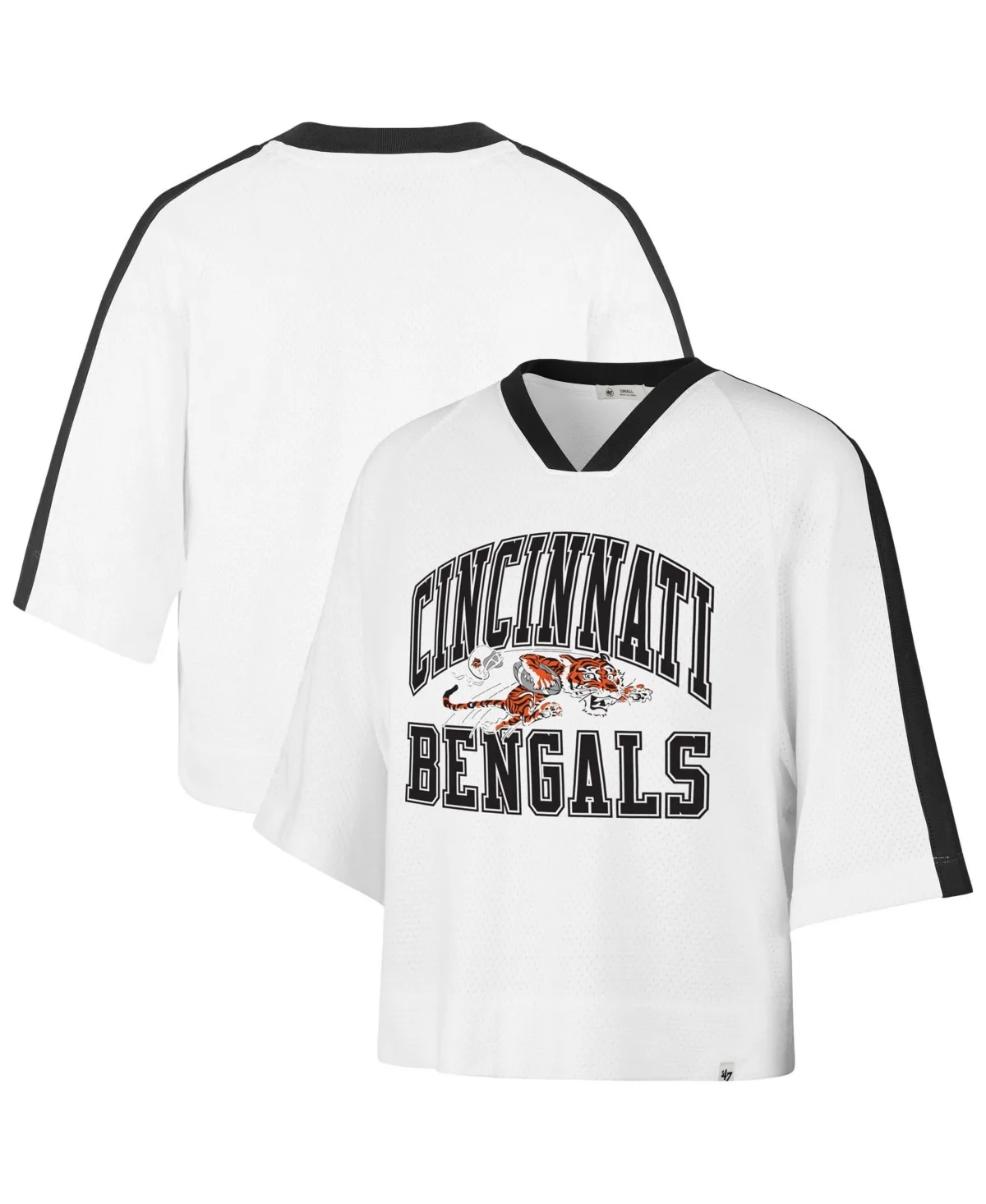 Cincinnati Bengals Big Overarch Mesh-Textured V-Neck T-Shirt by 47 Brand