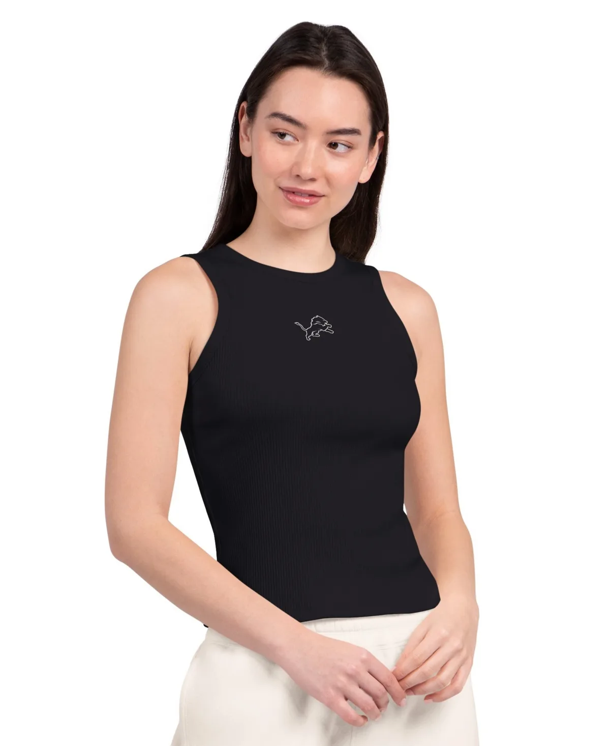 Detroit Lions Cropped Ribbed Tank Top by Starter