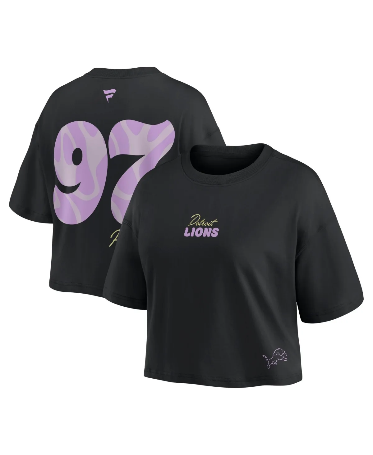 Aidan Hutchinson Detroit Lions Fashion Cropped T-Shirt by Fanatics