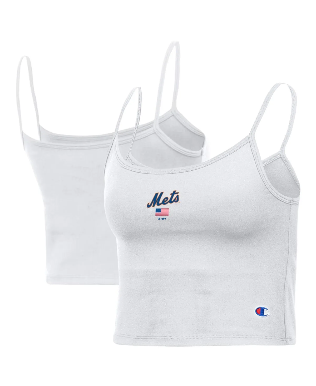 America Cropped Scoop Neck Built-In Bra Tank