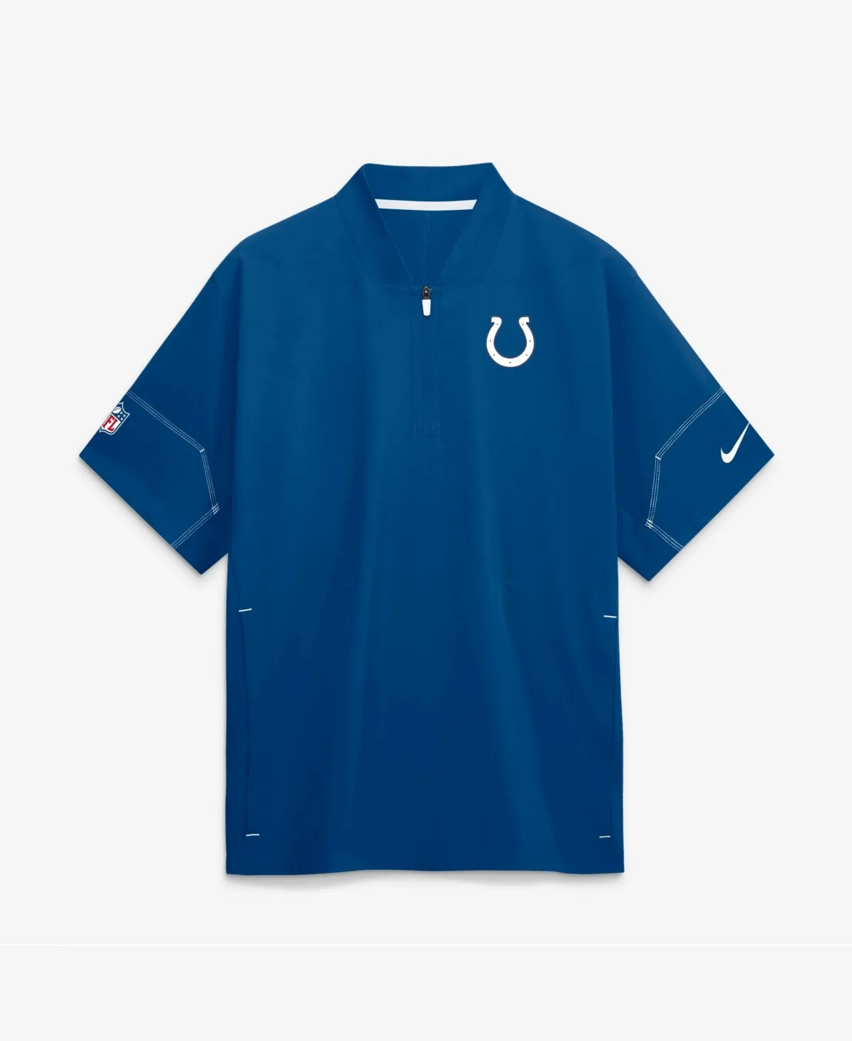 Indianapolis Colts Sideline Short Sleeve Quarter-Zip Coaches Jacket by Nike