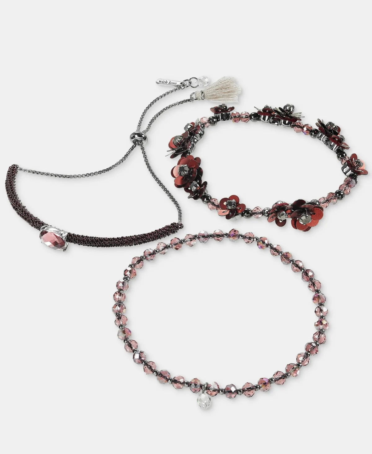 Crystal Floral Beaded Stretch Bracelet, 3-Piece Set by Lonna & Lilly