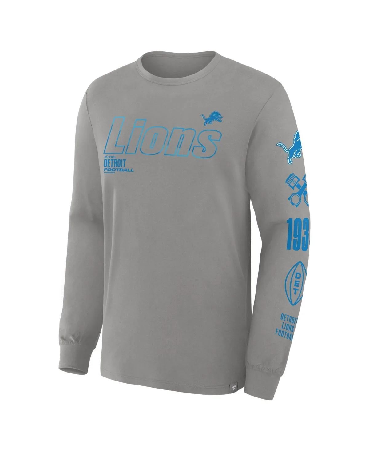 Detroit Lions Checkdown Pass Screen Print Long Sleeve T-Shirt by Fanatics