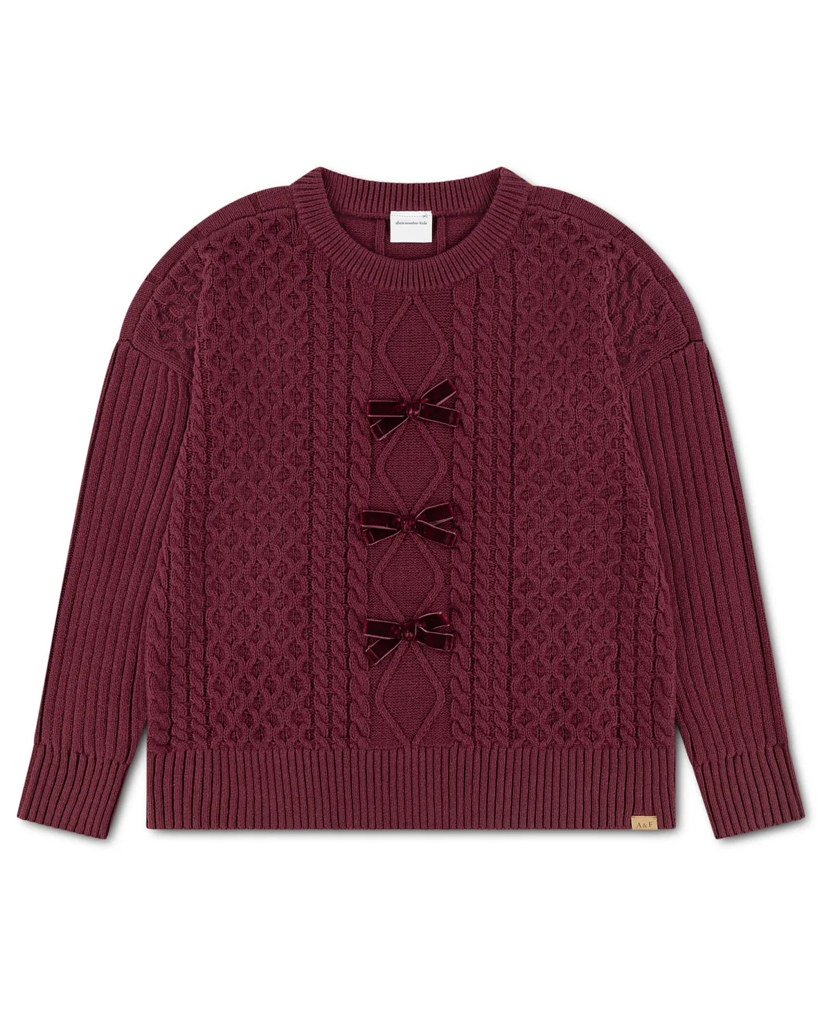 Oversized Bow Cable-Knit Sweater by Abercrombie Kids