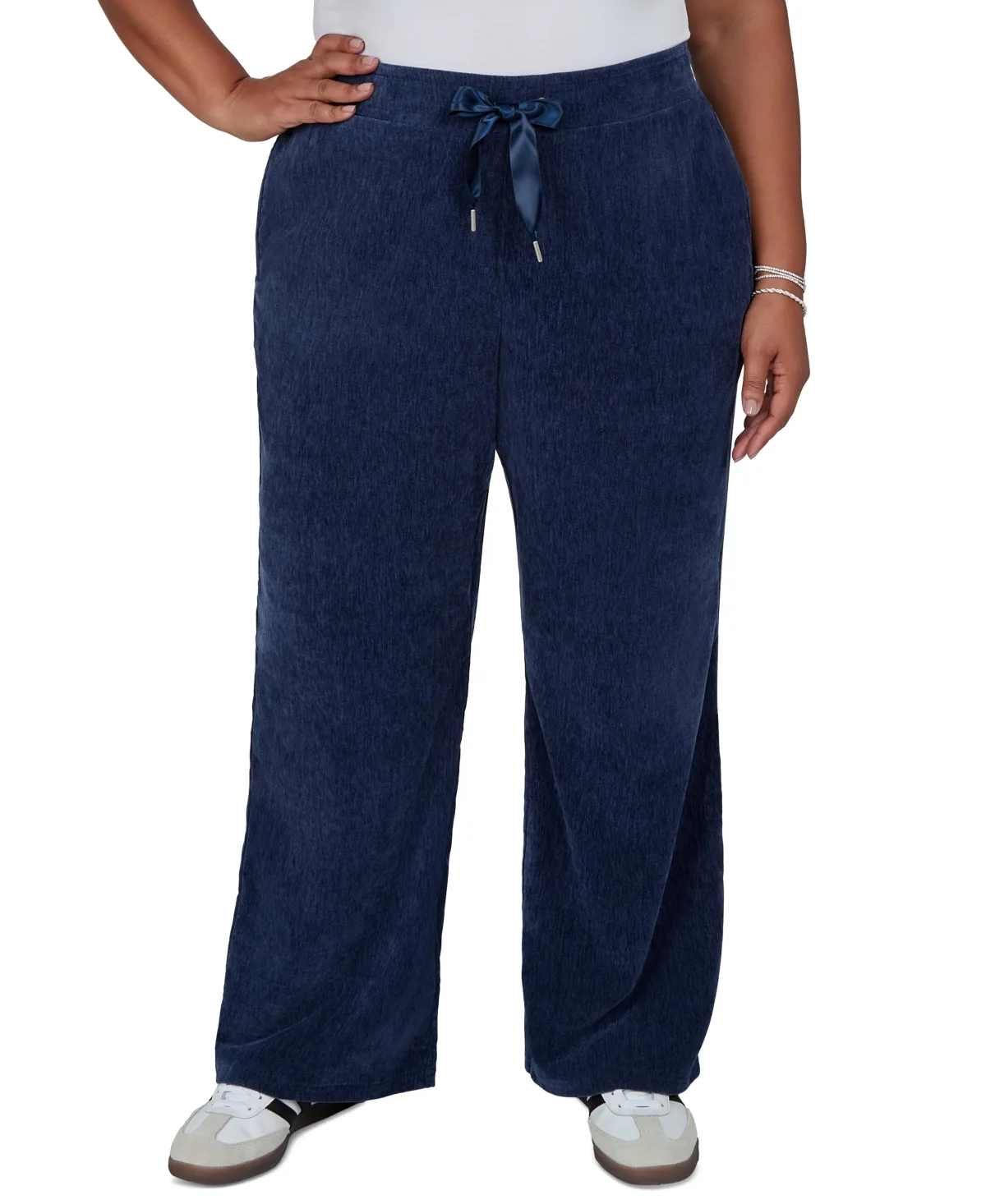 Corduroy Wide-Leg Pull-On Pants