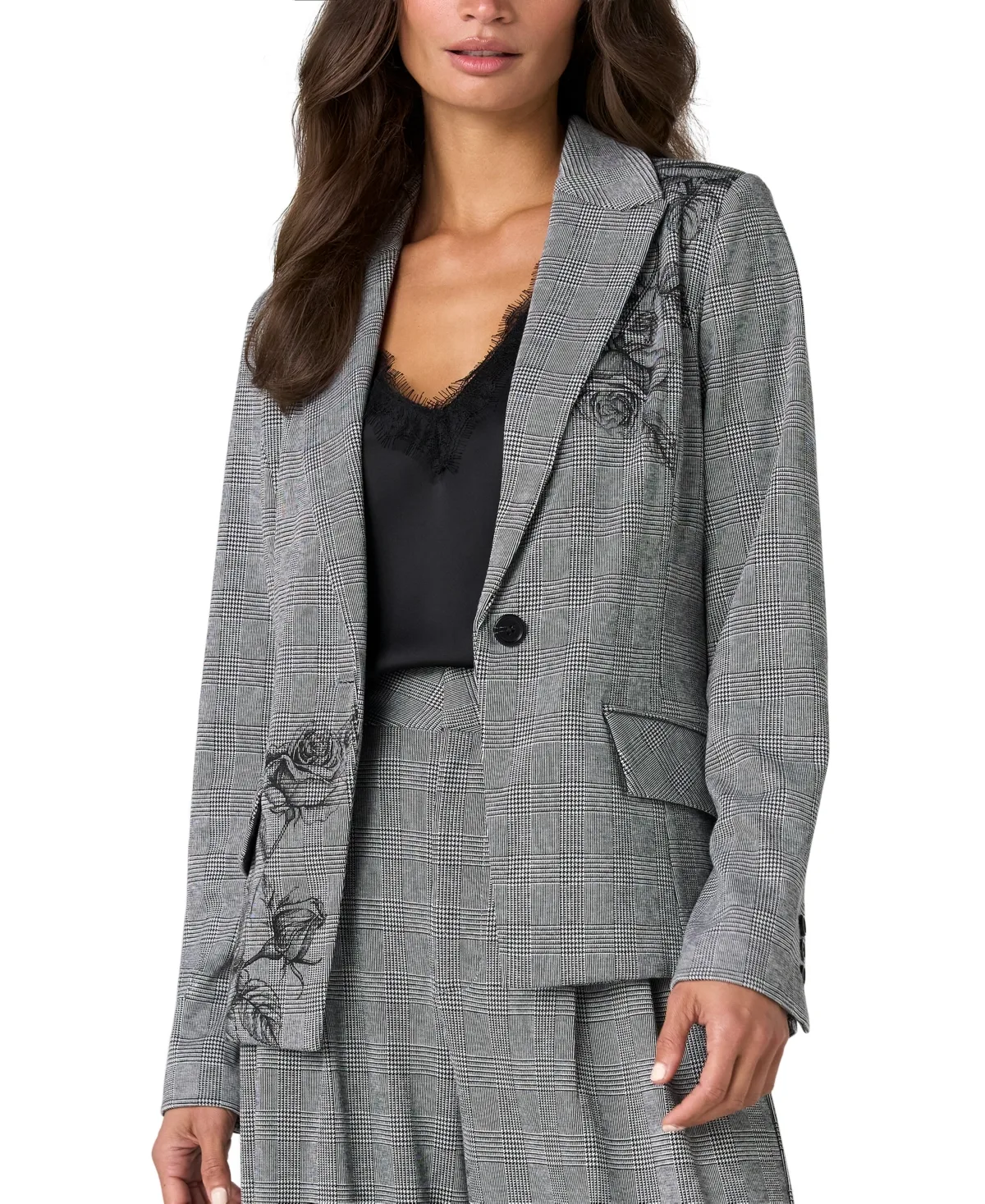 Plaid Stretch Tailored Blazer by Liverpool Los Angeles