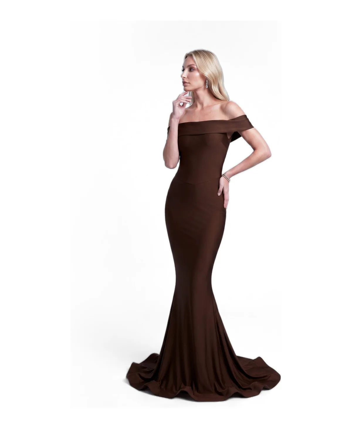Off-the-Shoulder Mermaid Evening Gown by Jessica Angel