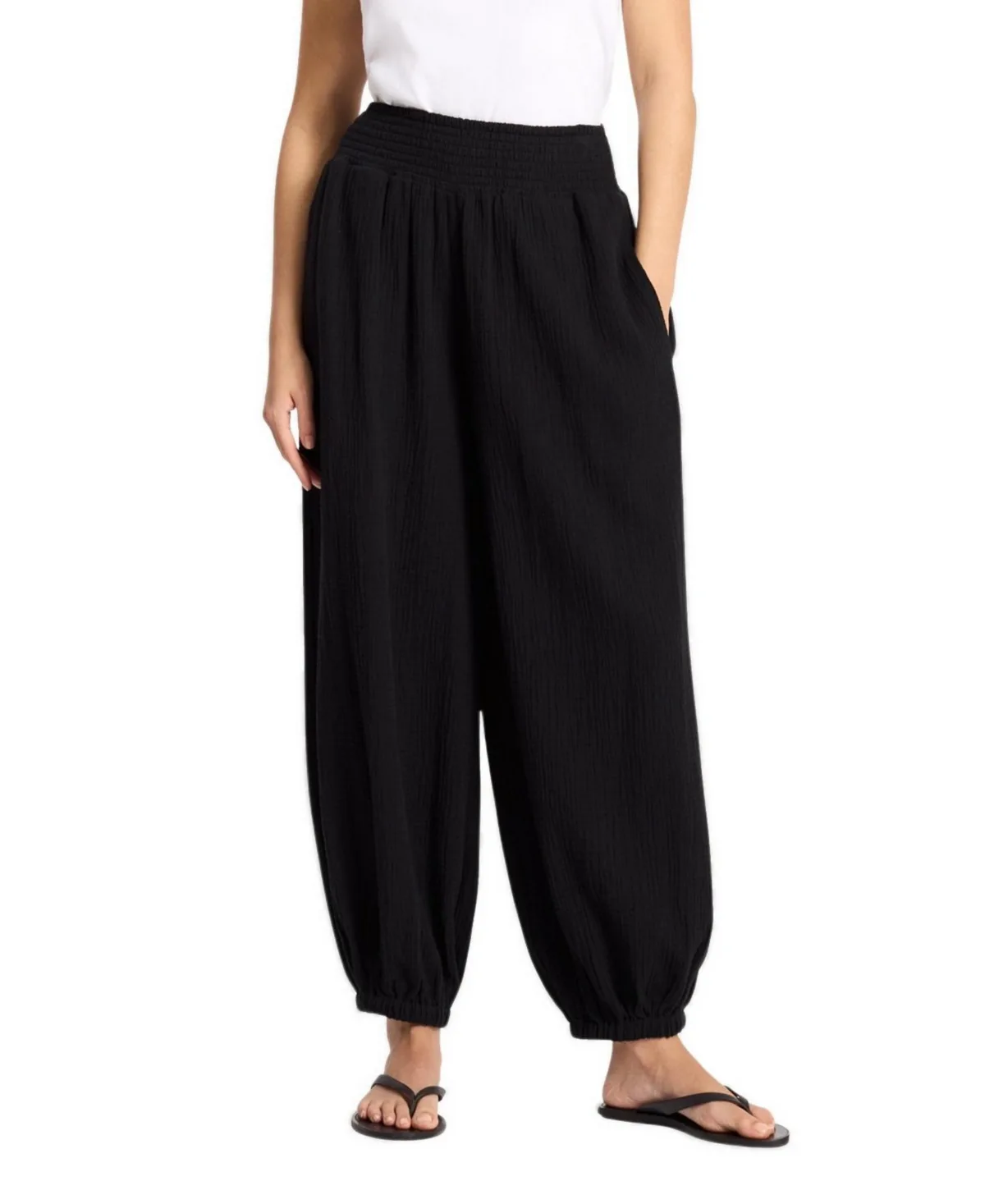 Cheesecloth Harem High-Waist Pants by Albaray