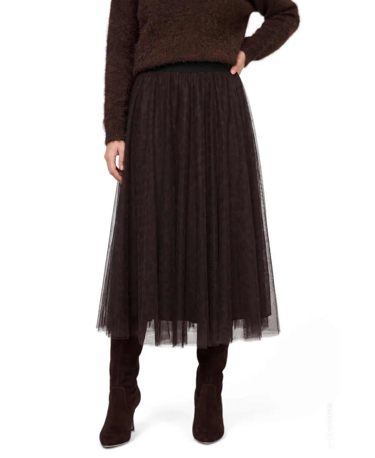 Tulle and Leopard Midi Skirt by Olsen