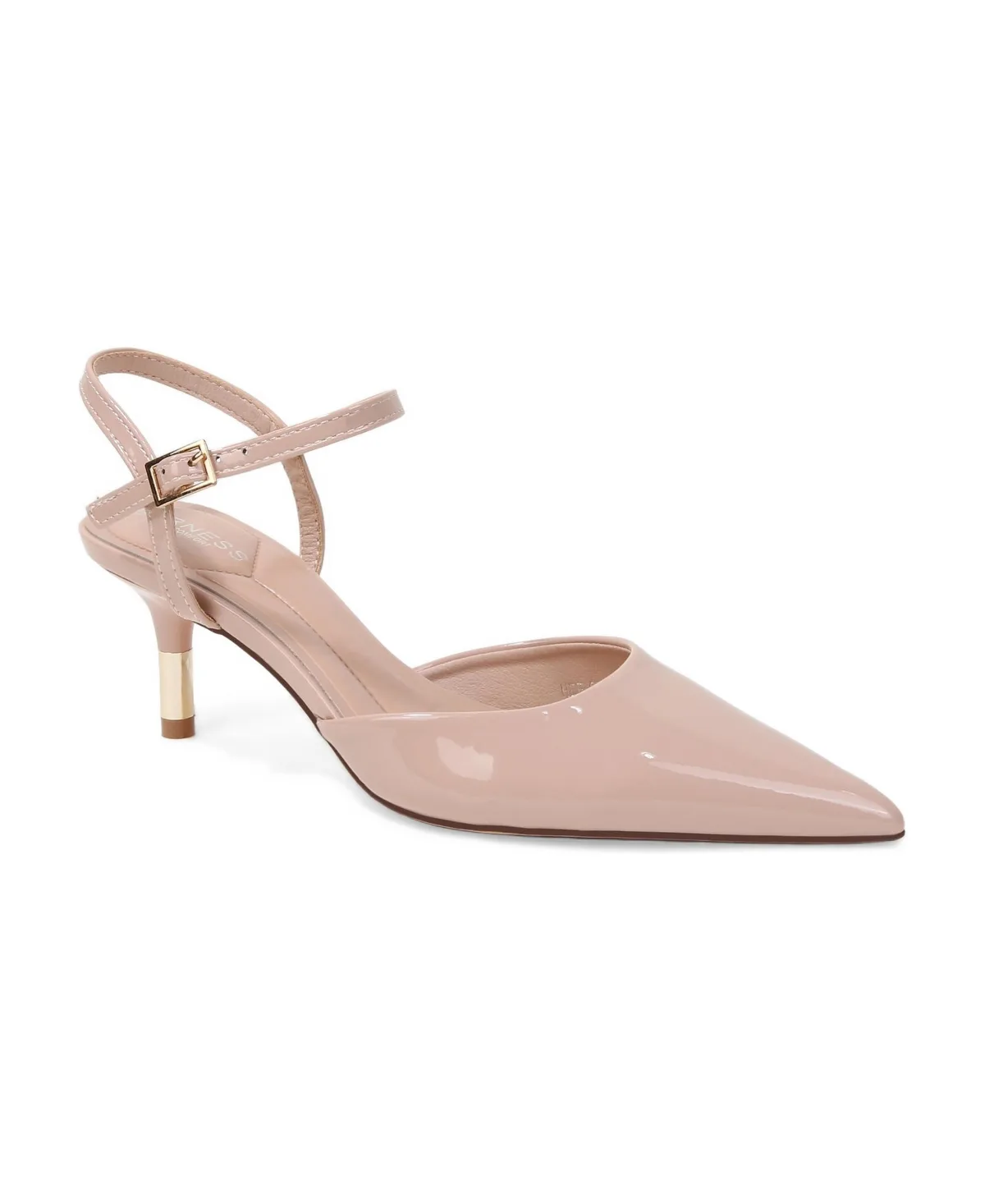 Hee D'Orsay Pumps with Gold-Tone Accent Kitten Heel