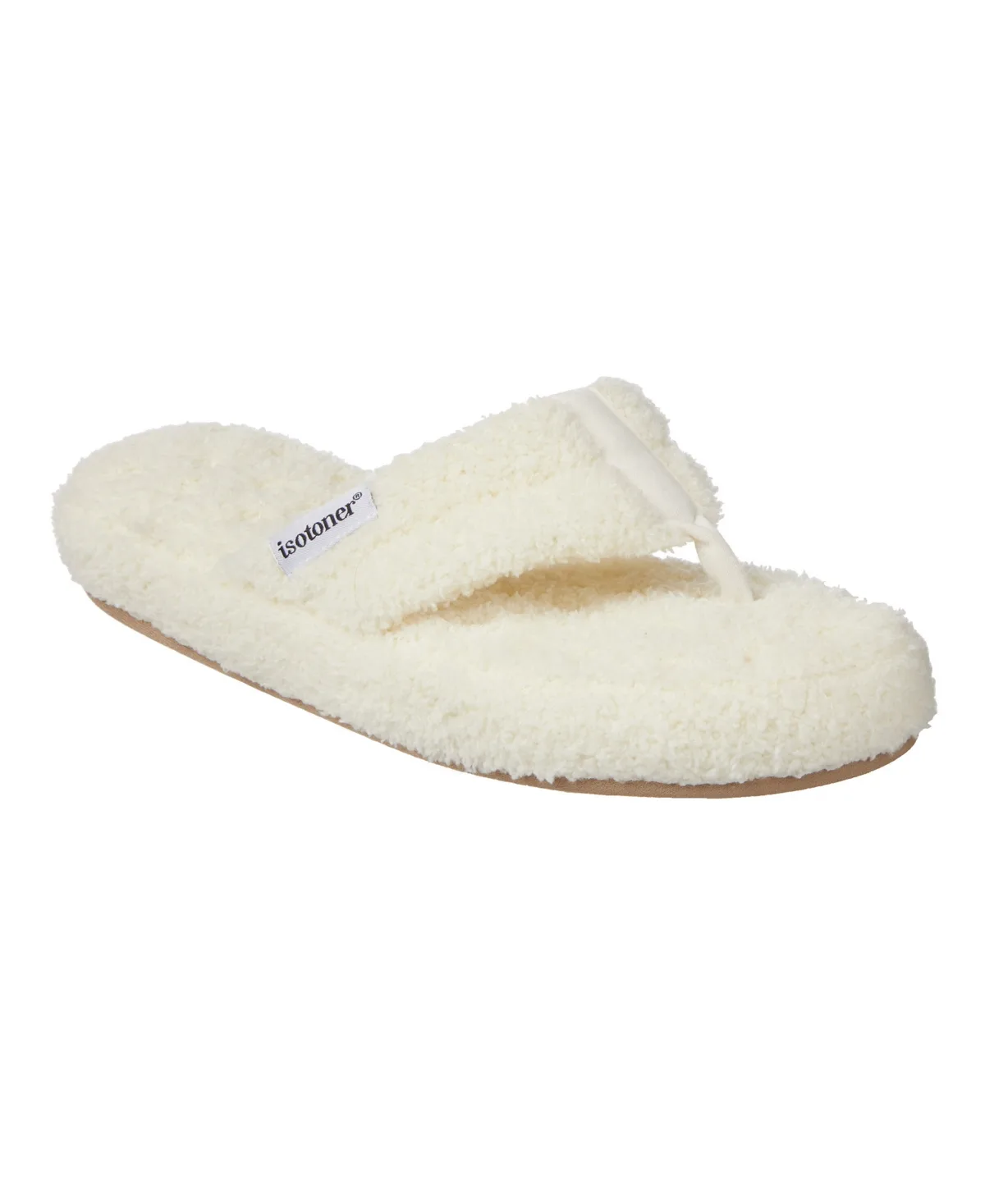 Joey Cozy Plush Thong Slippers by Isotoner Signature