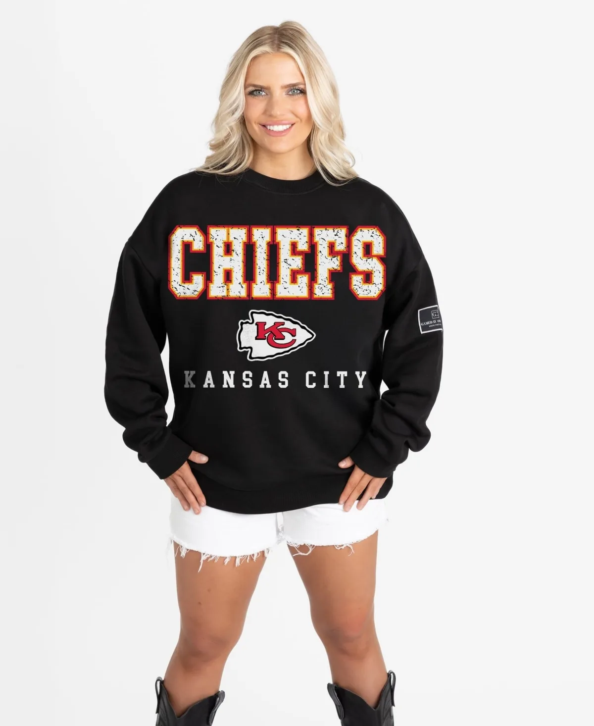 Kansas City Chiefs Level Up Oversized Fleece Sweatshirt by Gameday Couture
