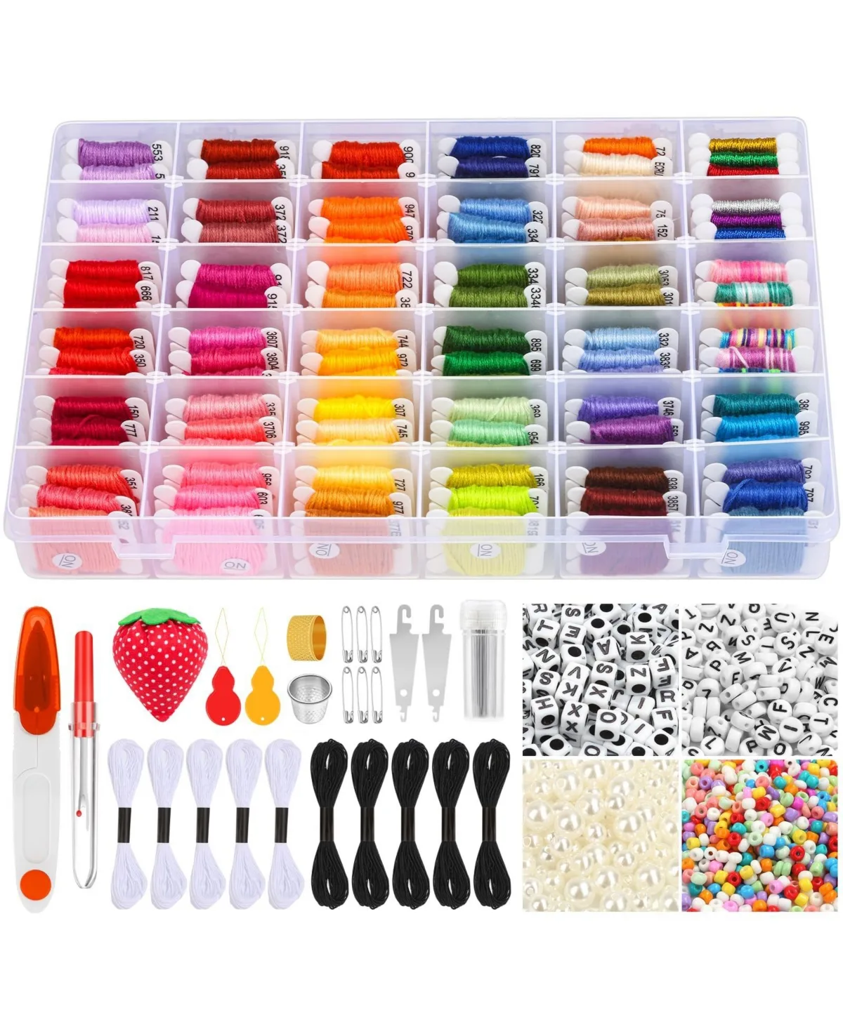 String Bracelet Making Kit 110 Embroidery Floss 830 Beads 45 Craft Tools Storage Box by Aeelike