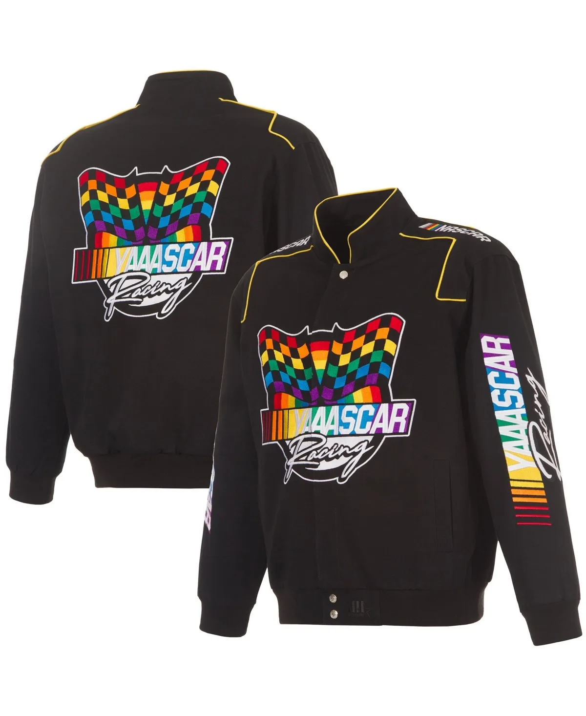 Nascar Mock Neck Varsity Jacket by JH Design