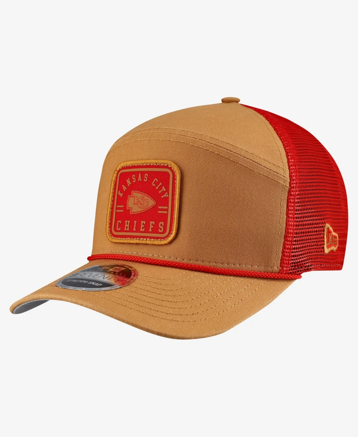 Kansas City Chiefs Team Patch Split Panel 9SEVENTY Adjustable Trucker Hat by New Era