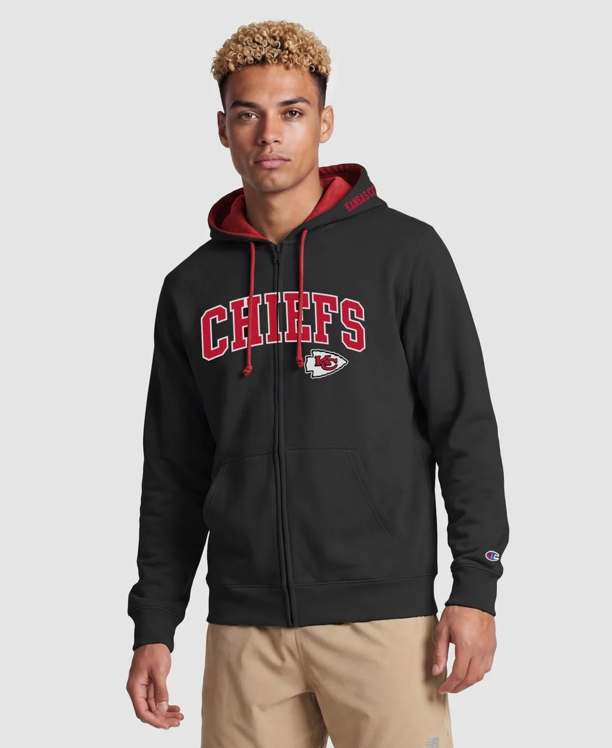 Kansas City Chiefs Full Zip Graphic Fleece-Lined Powerblend Hoodie