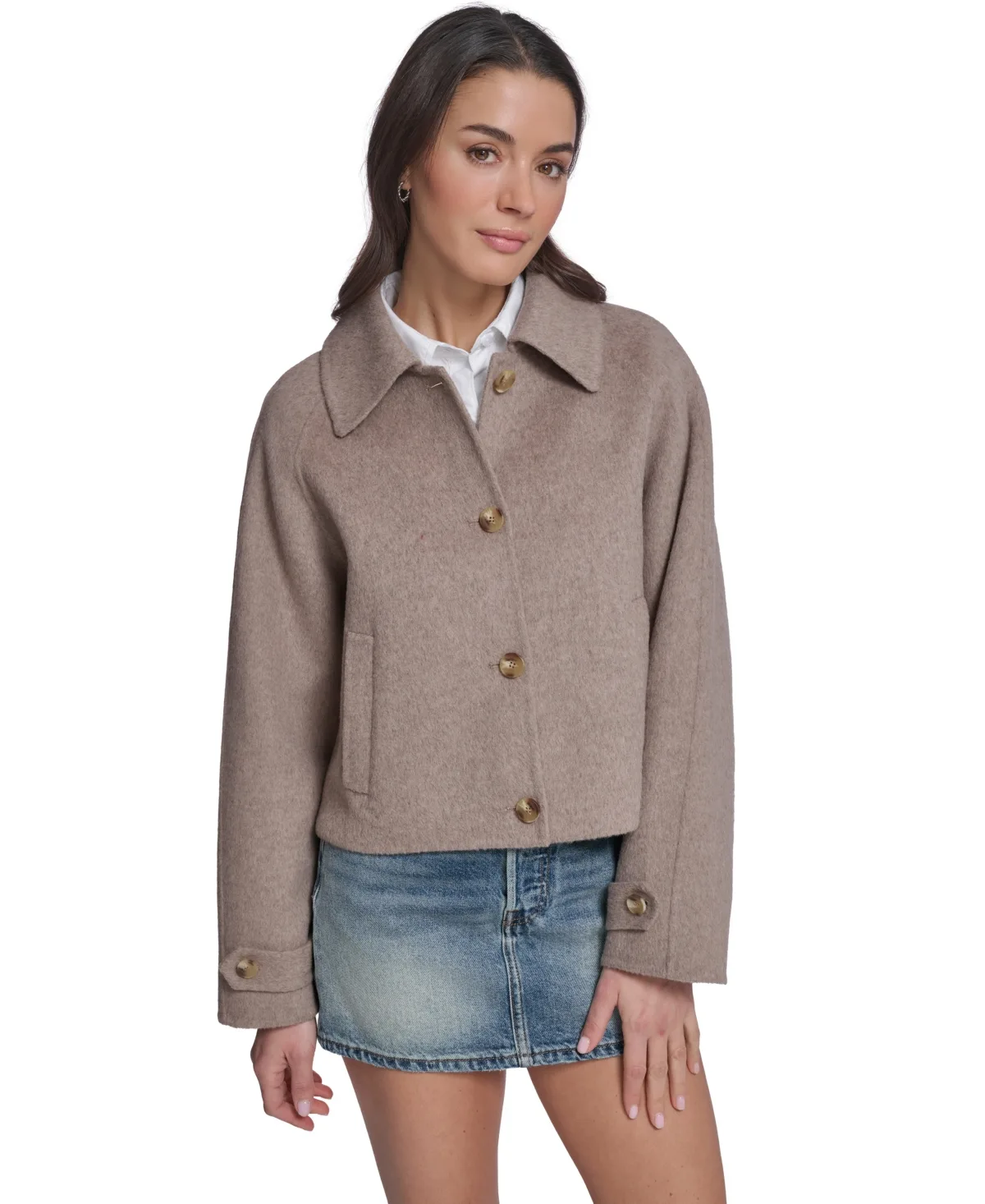 Wool-Blend Shacket L02 Cropped Button-Front Jacket by Levi's
