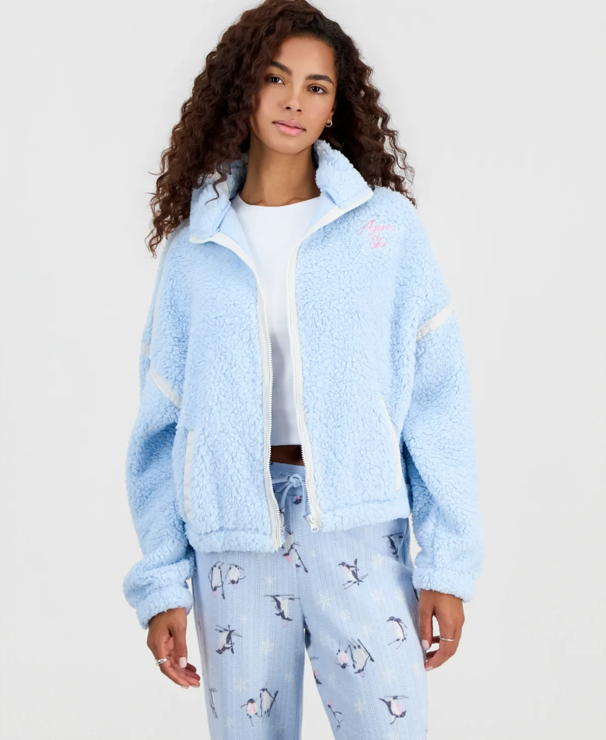Funnel Neck Sherpa Jacket by Hippie Rose