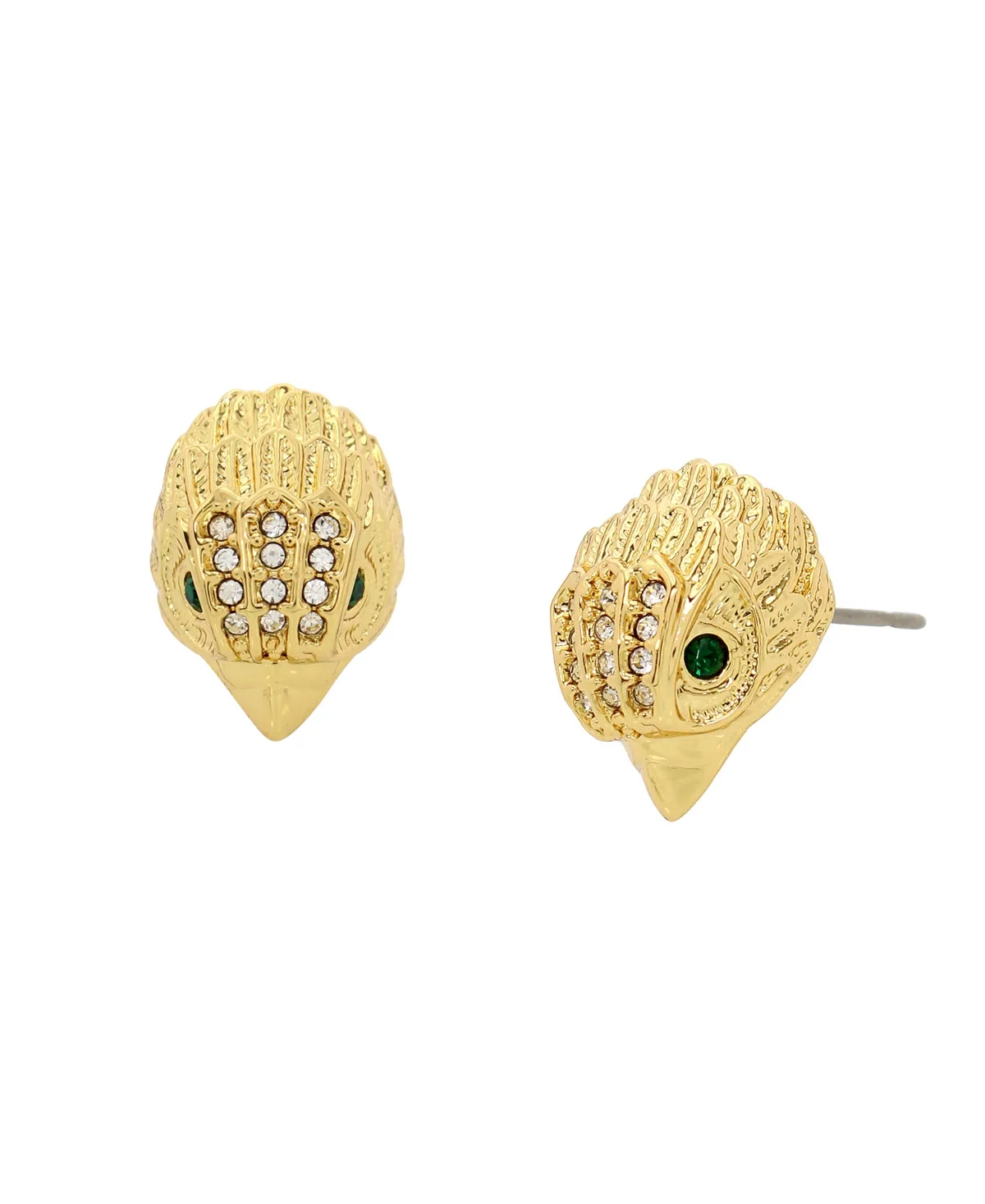 Gold-Tone Glass Crystal Signature Eagle Stud Earrings