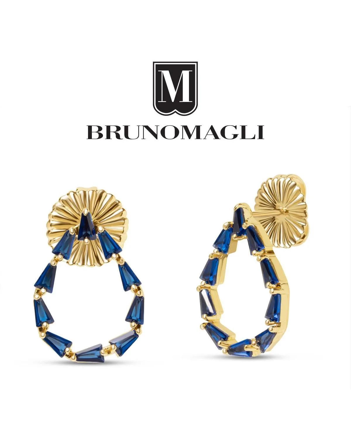 Stefania Gold Earrings Zaffiro by Bruno Magli