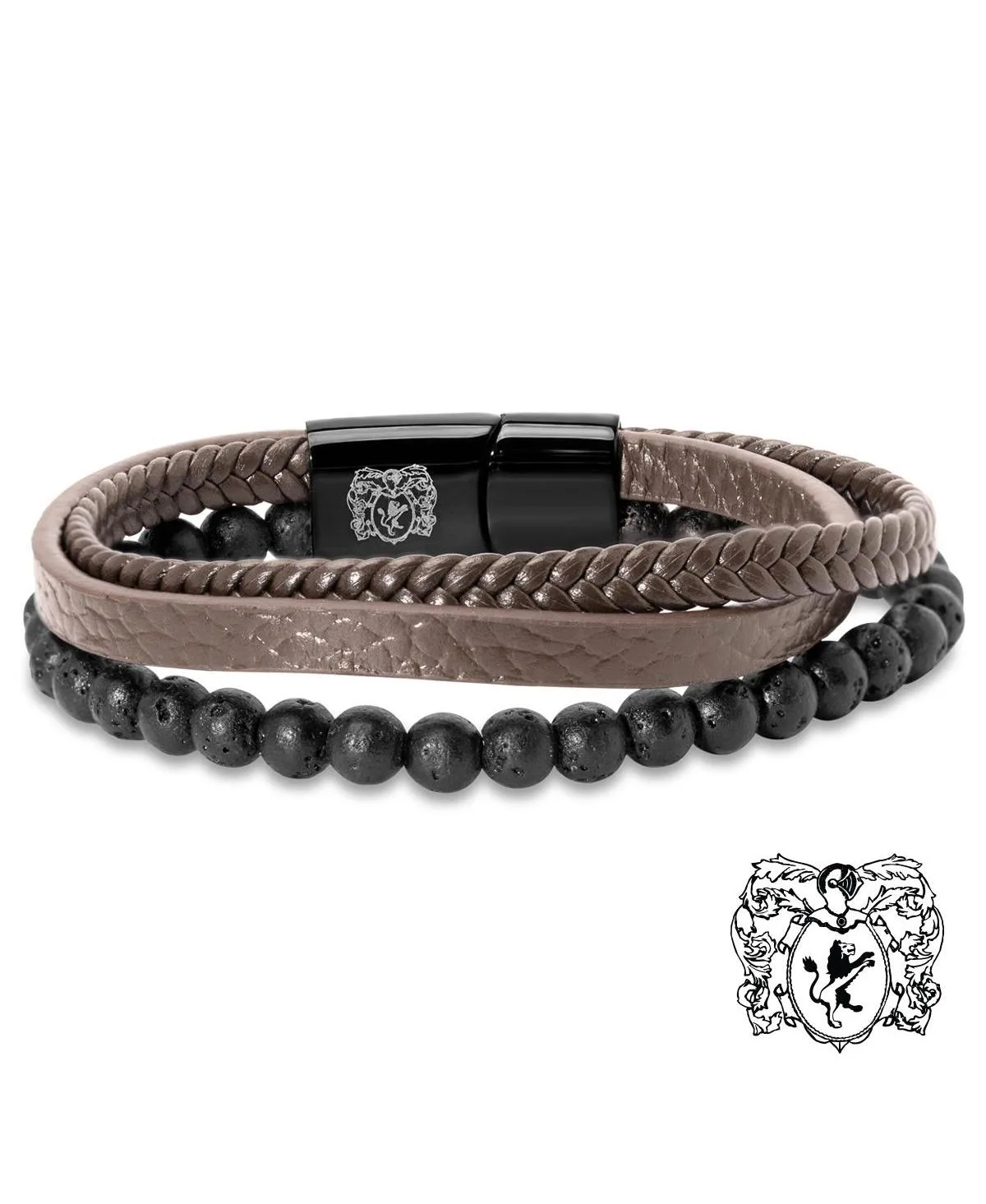 Lava Bead Leather Bracelet by Bruno Magli