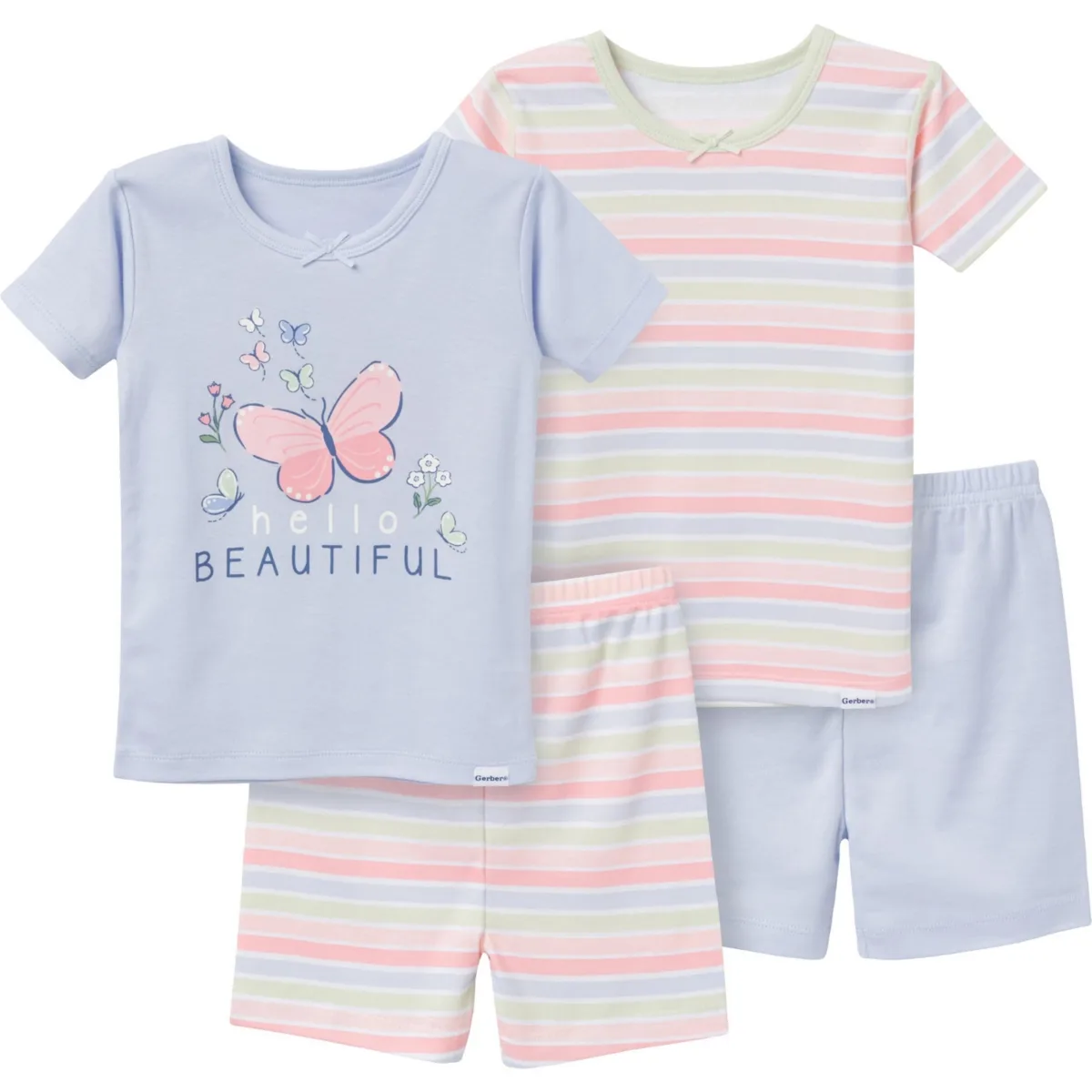 Top and Shorts Pajama Sets 4-Piece Ballet Slippers by Gerber
