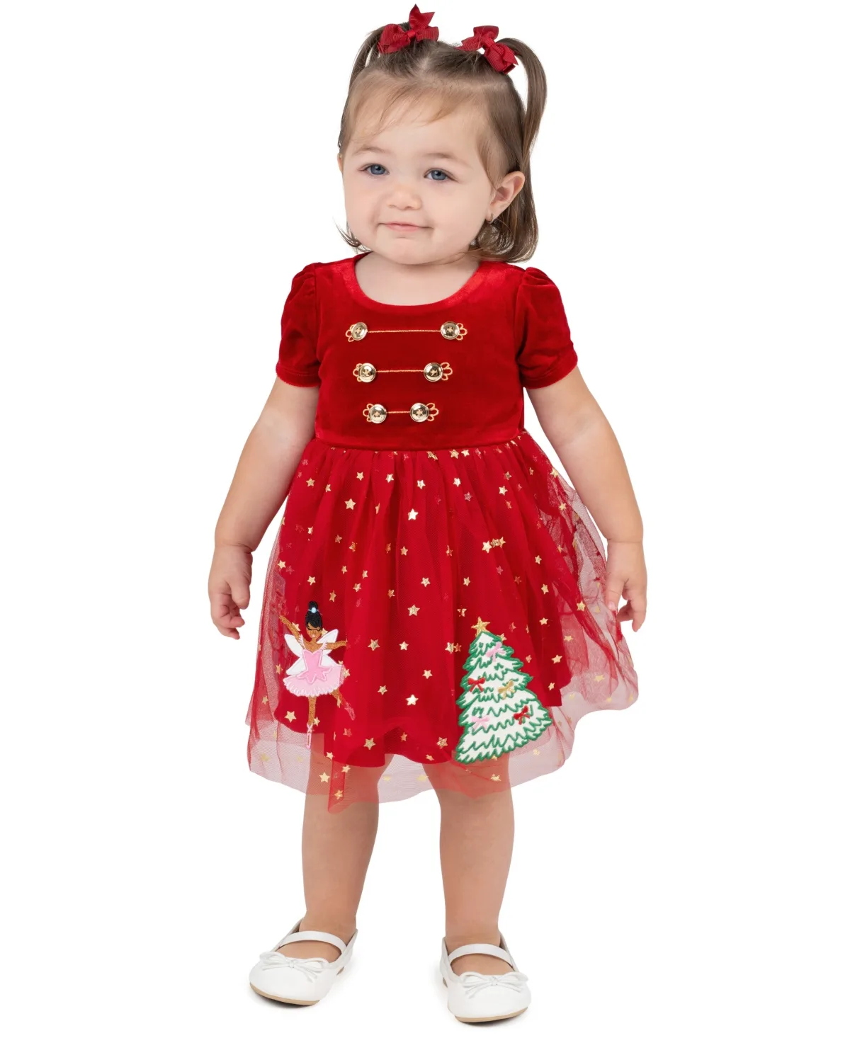 Nutcracker Dress with Velvet Bodice and Star Tutu Skirt with Matching Bloomer 2-Piece Set by Rare Editions