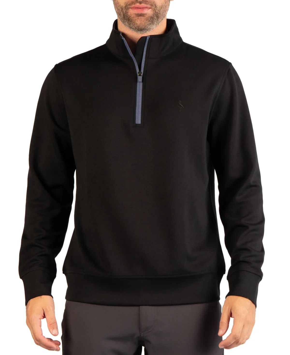 Liquid Lux Quarter Zip with Contrast Zipper Detail Regular-Fit 4-Way Stretch Sweater by Tailorbyrd