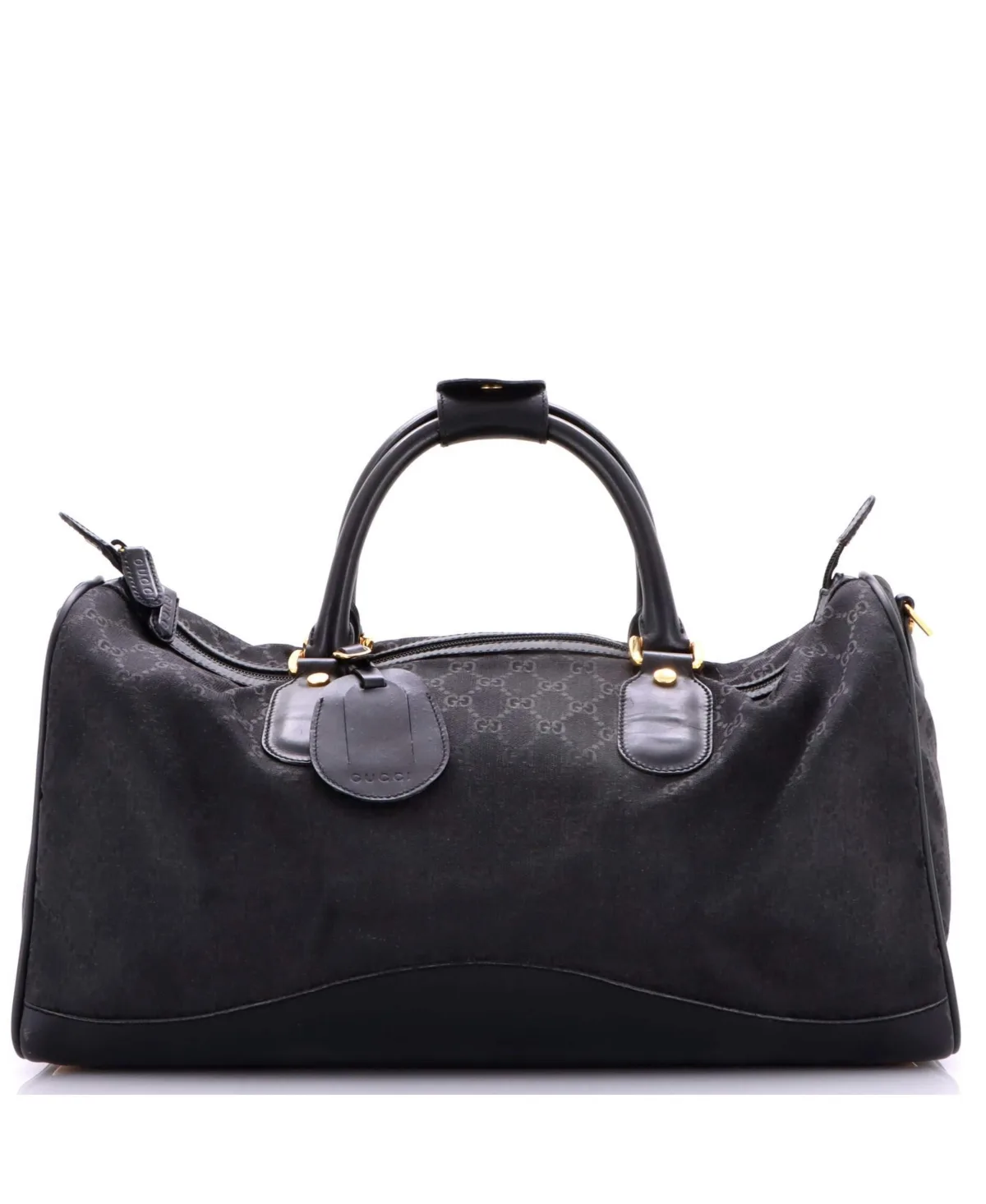 Pre-Owned Gucci Xl Zip Duffle Bag Vintage Web Canvas