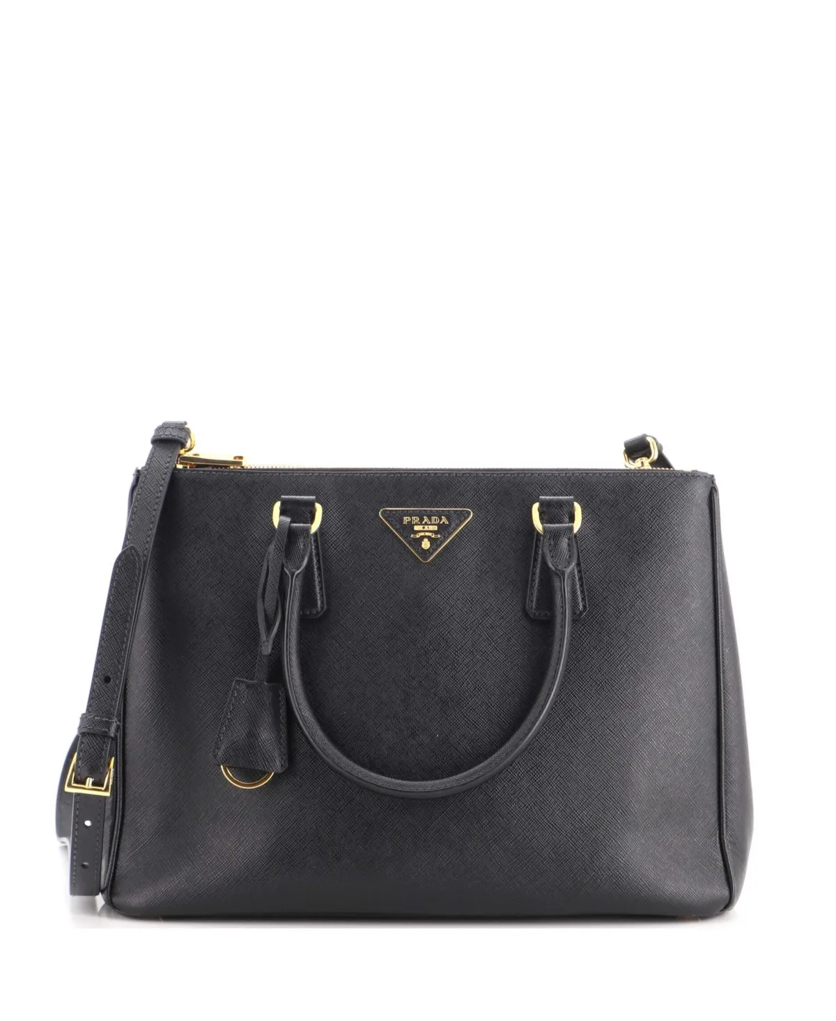 Pre-Owned Prada Medium Galleria Double Zip Tote Saffiano Leather by Prada